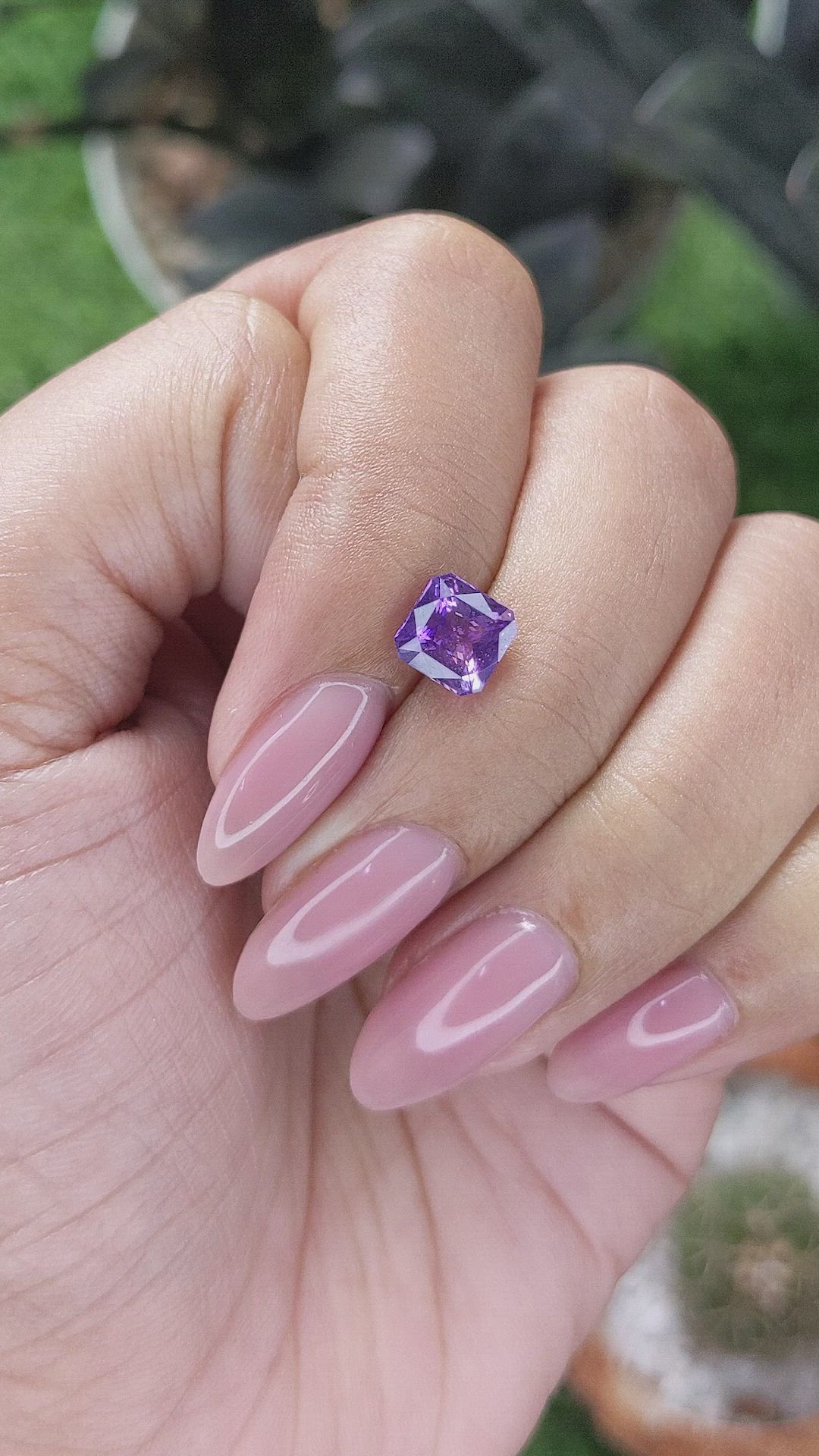 1.59 Ct. Bluish Purple Sapphire from Madagascar Size Video