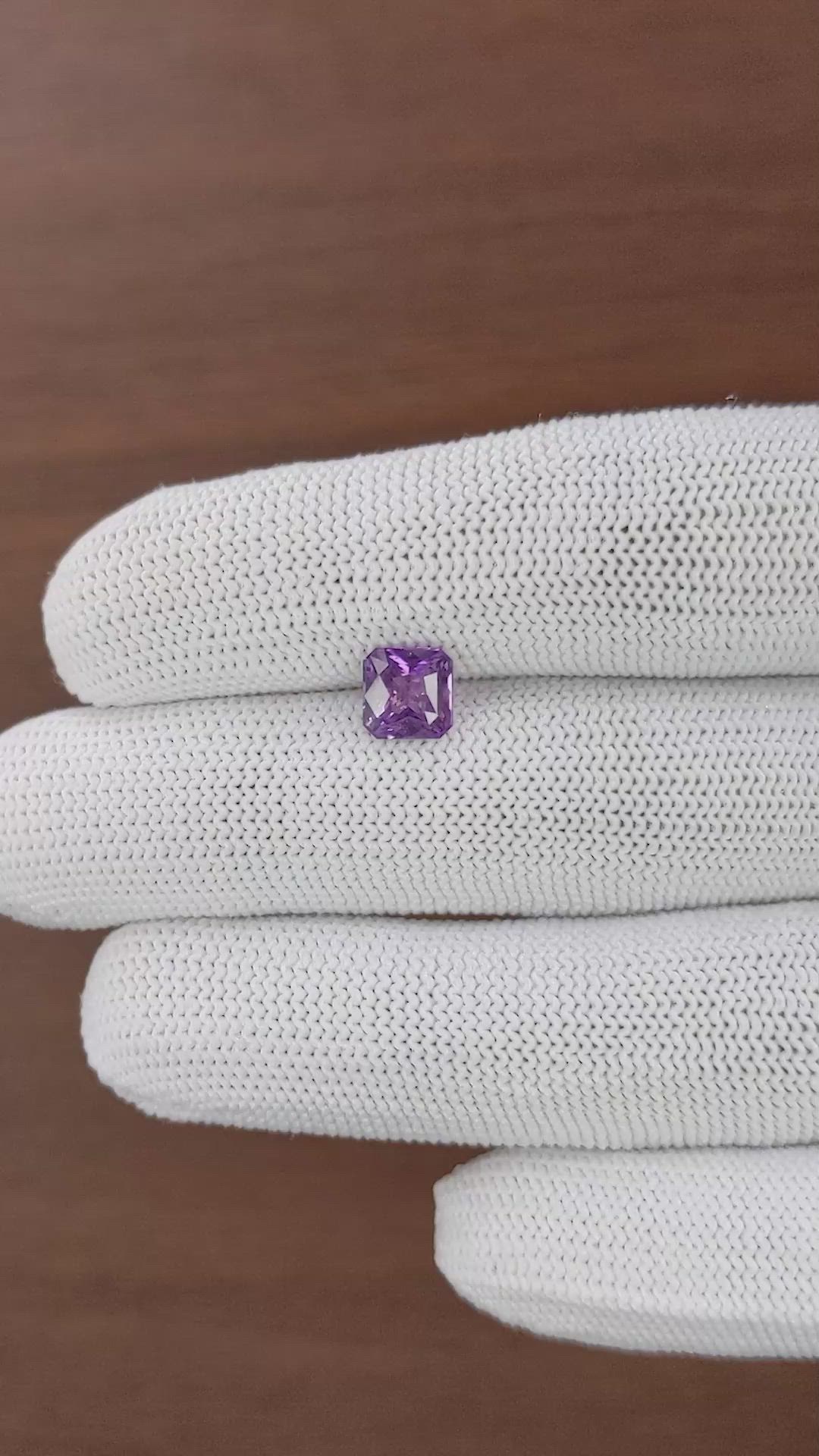 1.59 Ct. Bluish Purple Sapphire from Madagascar Size Video