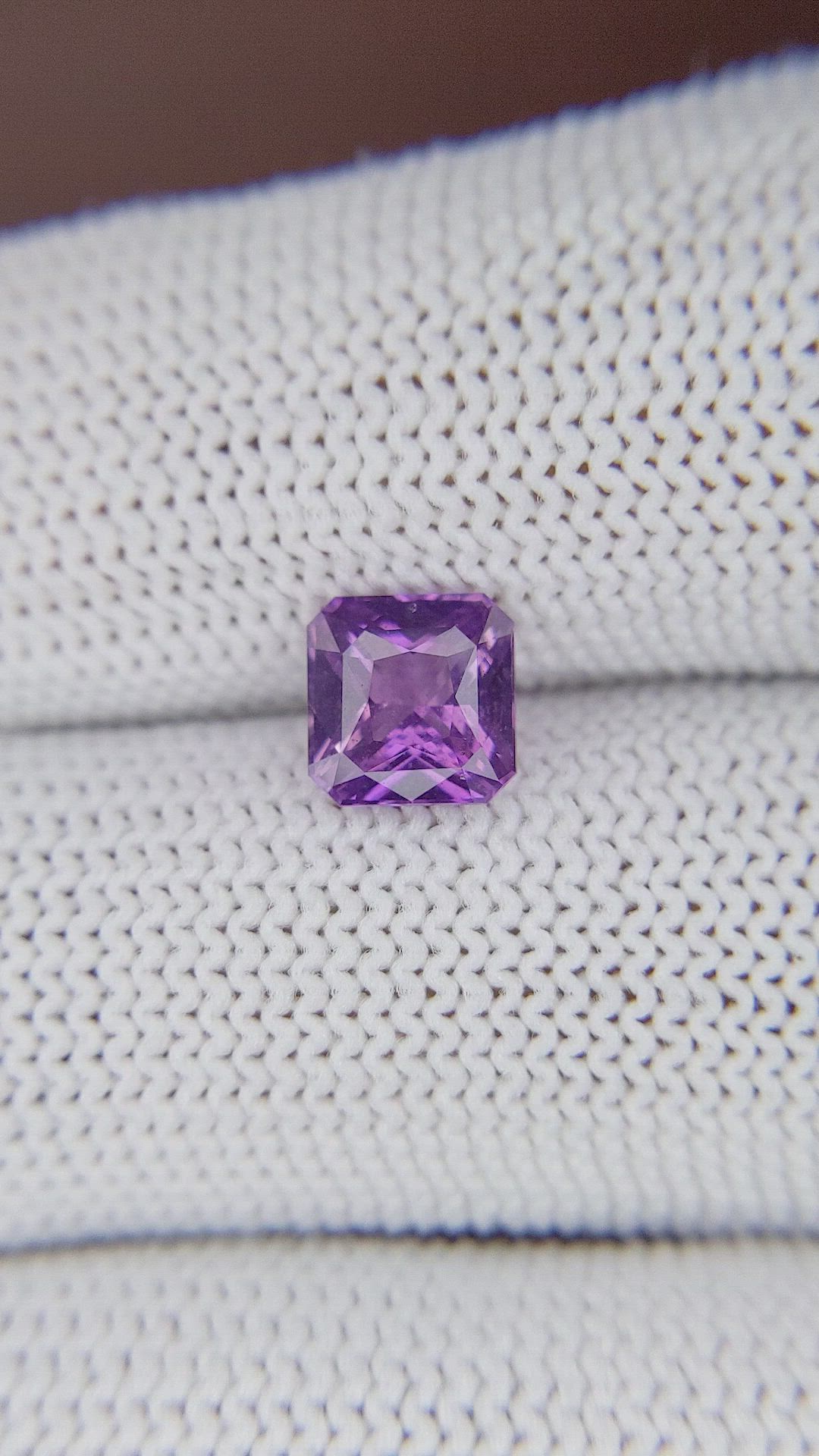 1.59 Ct. Bluish Purple Sapphire from Madagascar Size Video