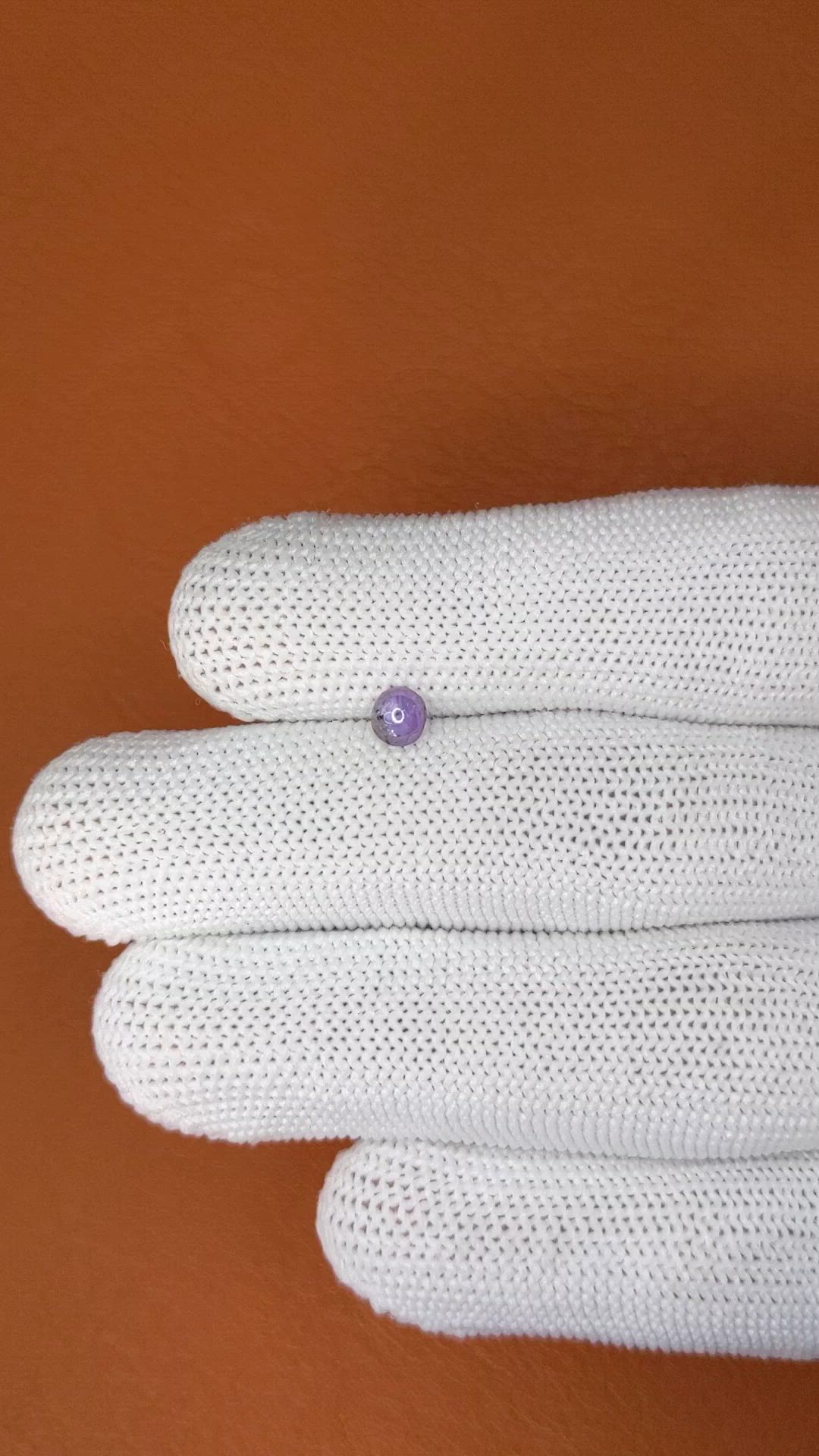 0.47 Ct. Pinkish Purple Star Sapphire from Ceylon (Sri Lanka) Size Video