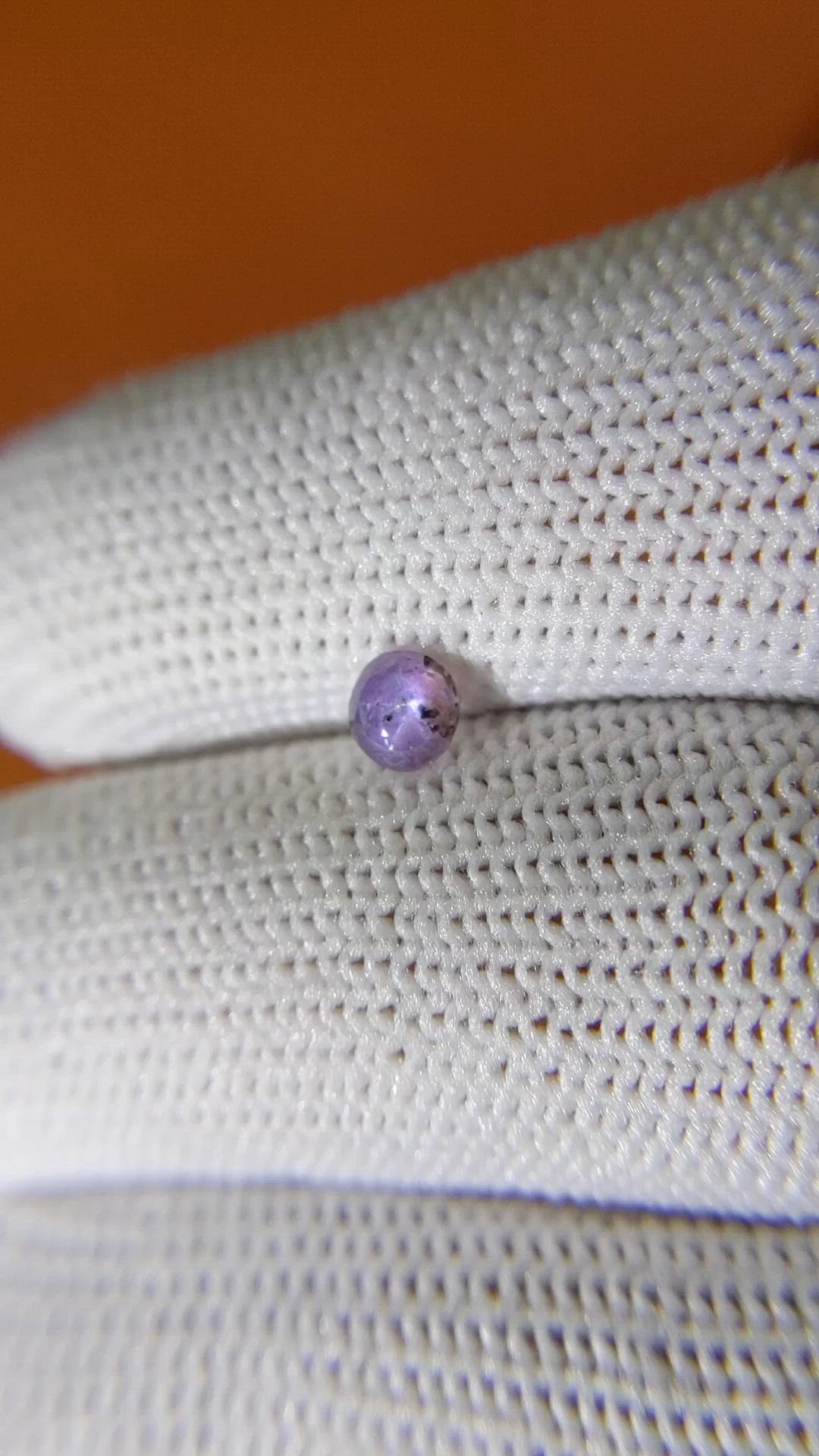 0.47 Ct. Pinkish Purple Star Sapphire from Ceylon (Sri Lanka) Size Video