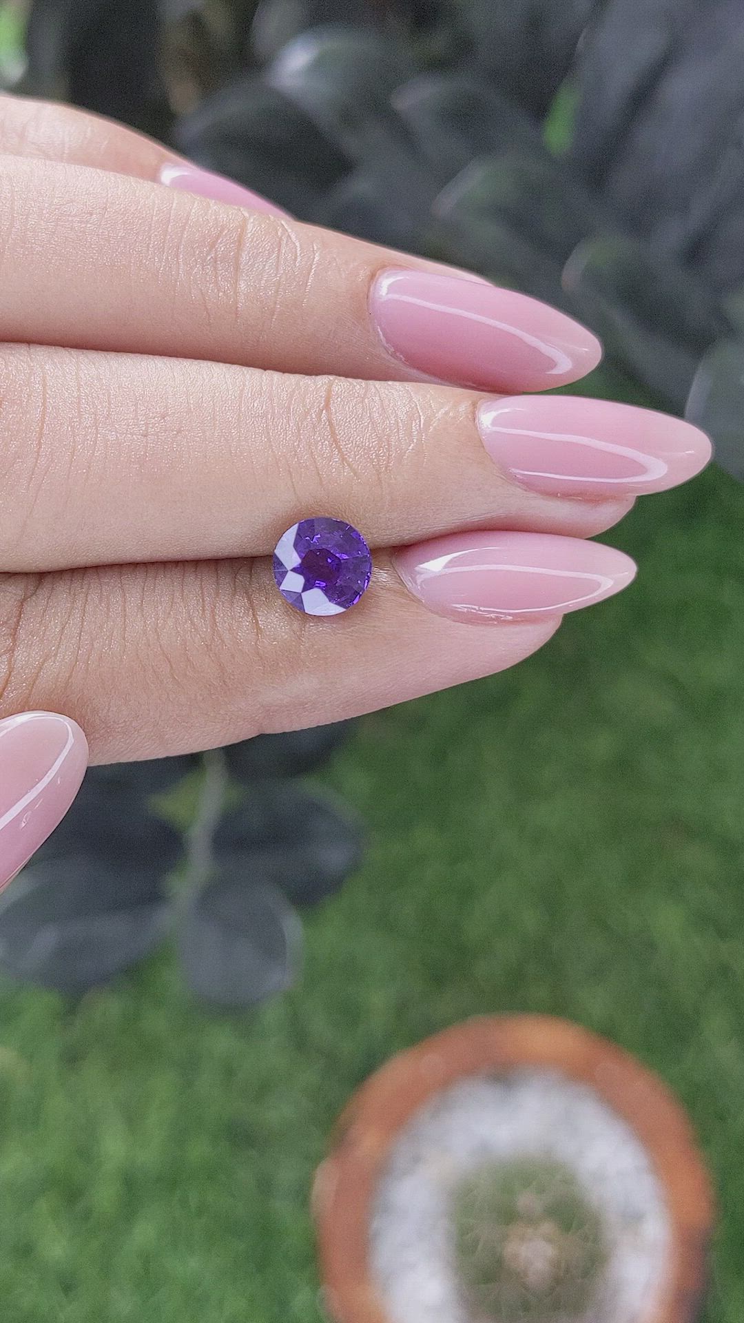 1.55 Ct. Bluish Purple Sapphire from Madagascar Size Video