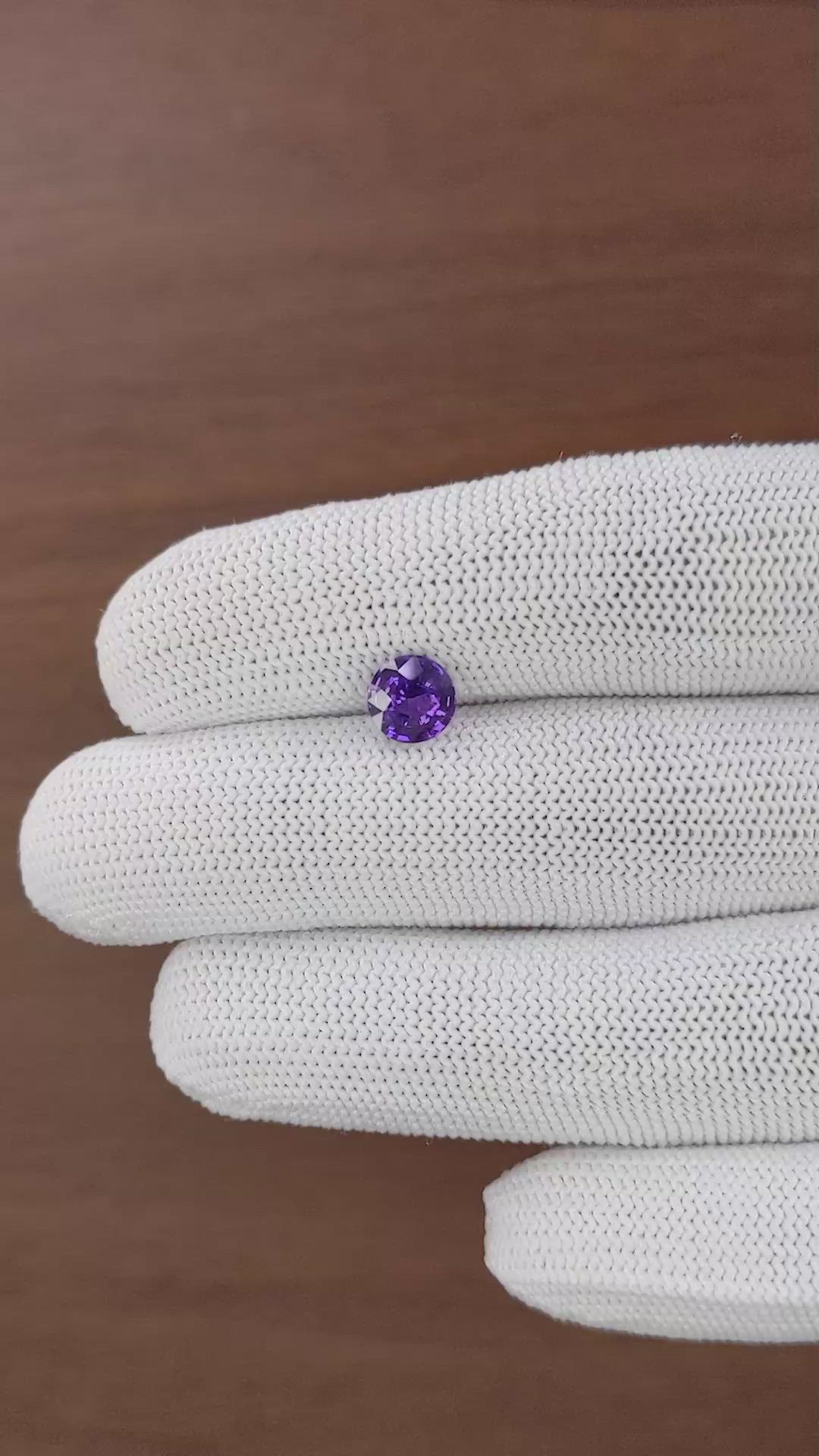 1.55 Ct. Bluish Purple Sapphire from Madagascar Size Video