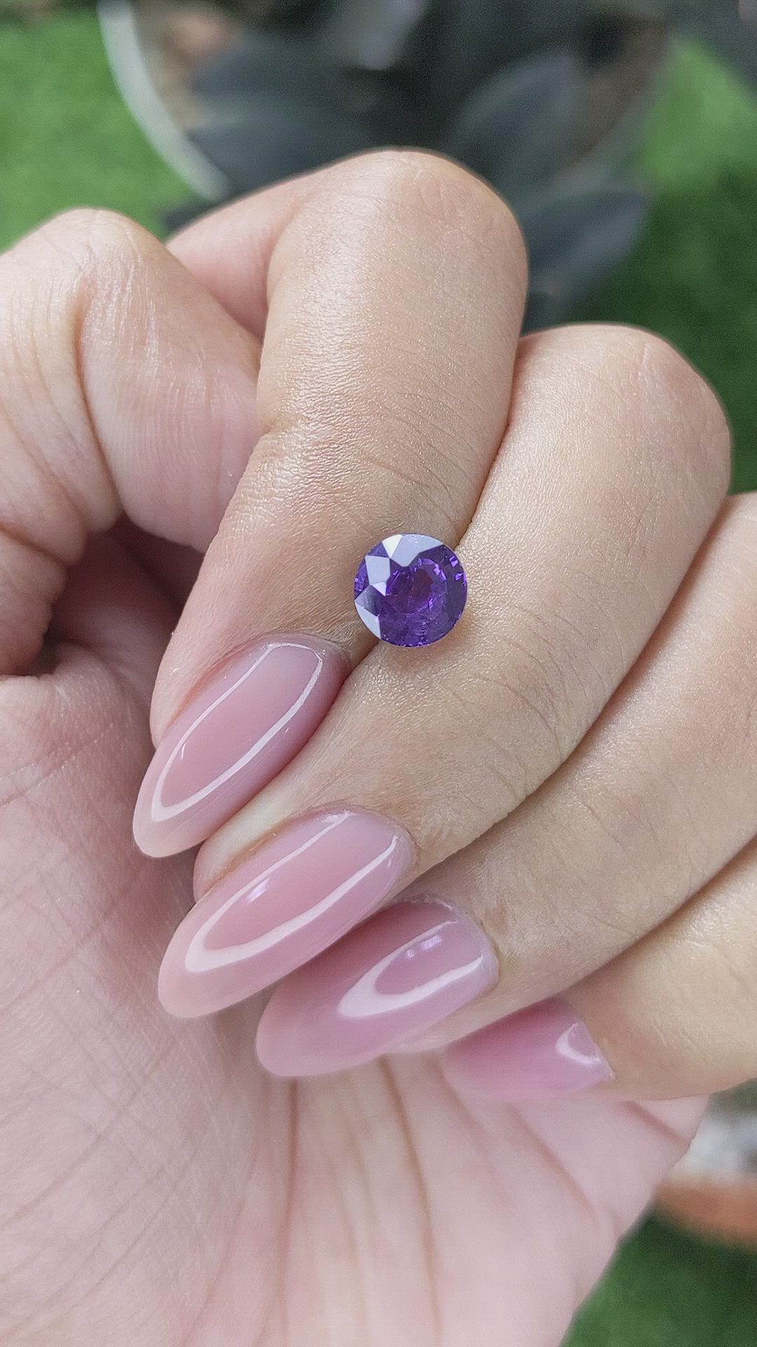 1.55 Ct. Bluish Purple Sapphire from Madagascar Size Video