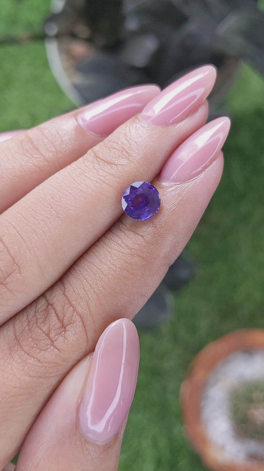 1.55 Ct. Bluish Purple Sapphire from Madagascar Size Video