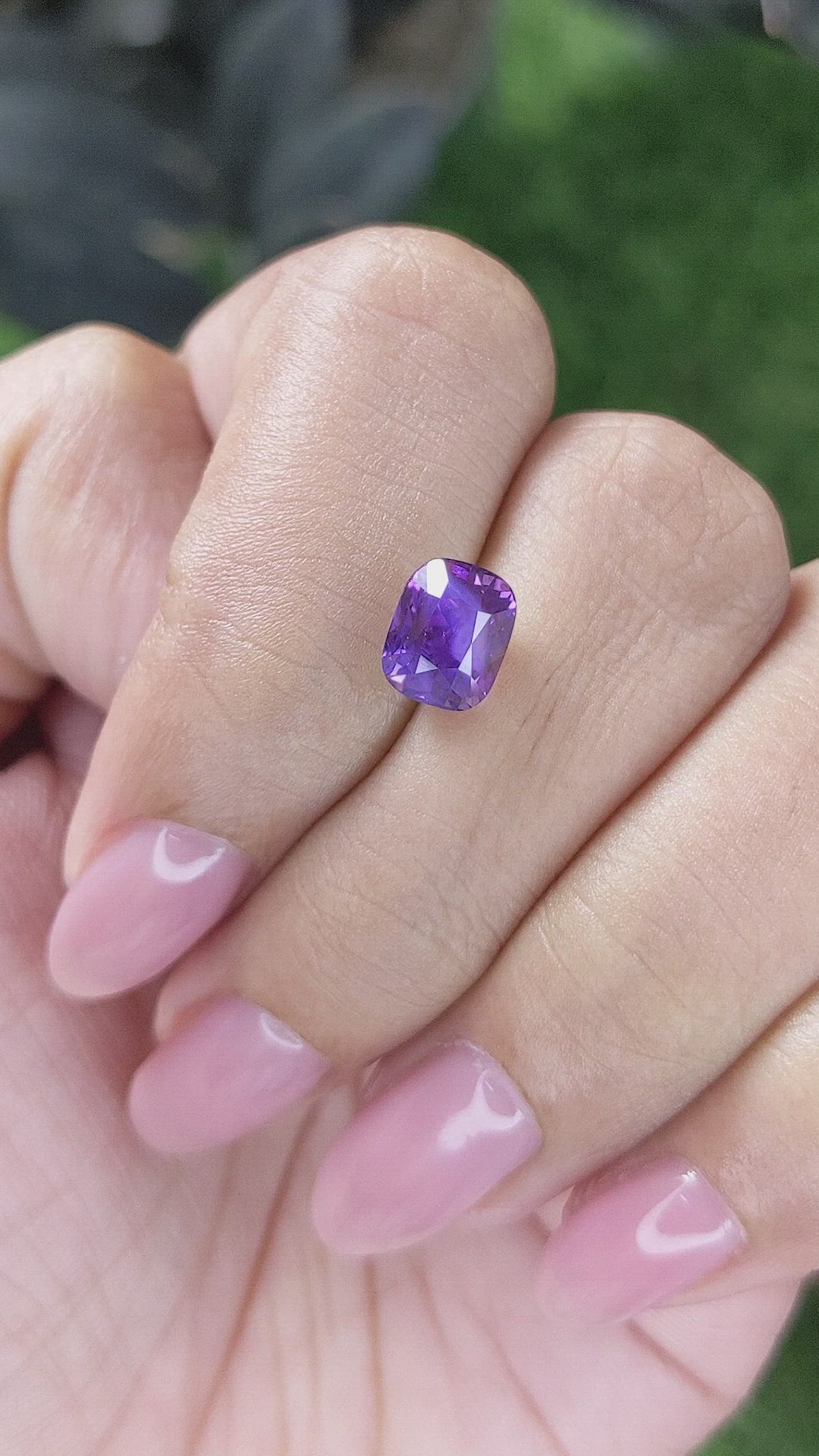 2.54 Ct. Pinkish Purple Sapphire from Madagascar Size Video
