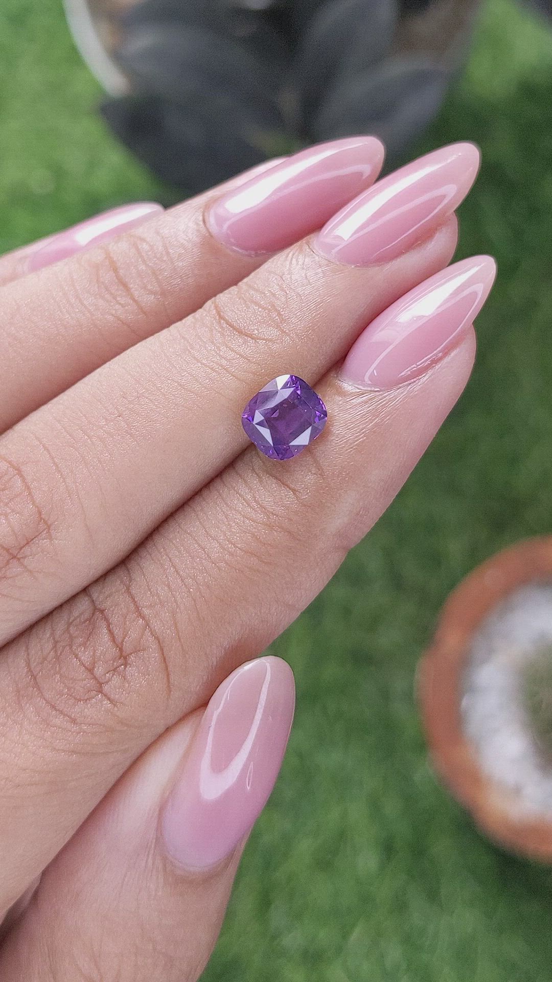 2.03 Ct. Pinkish Purple Sapphire from Madagascar Size Video