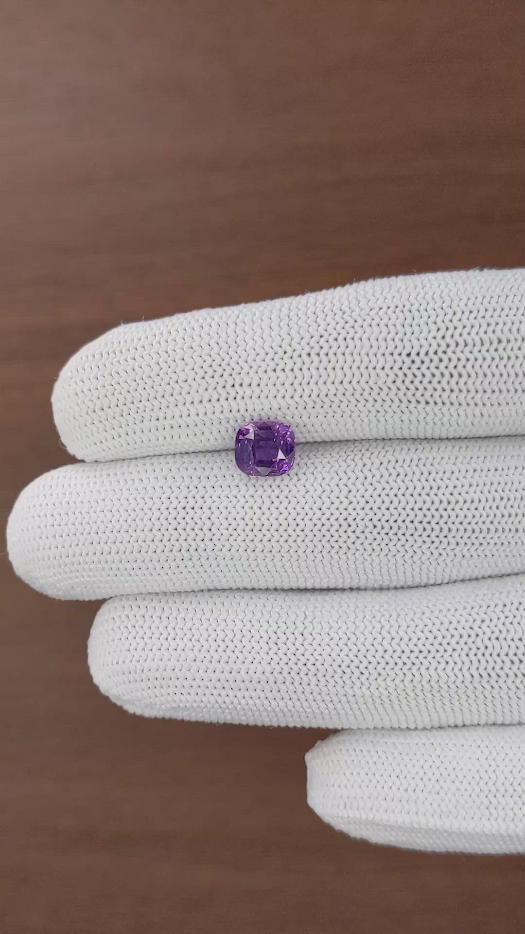 2.03 Ct. Pinkish Purple Sapphire from Madagascar Size Video