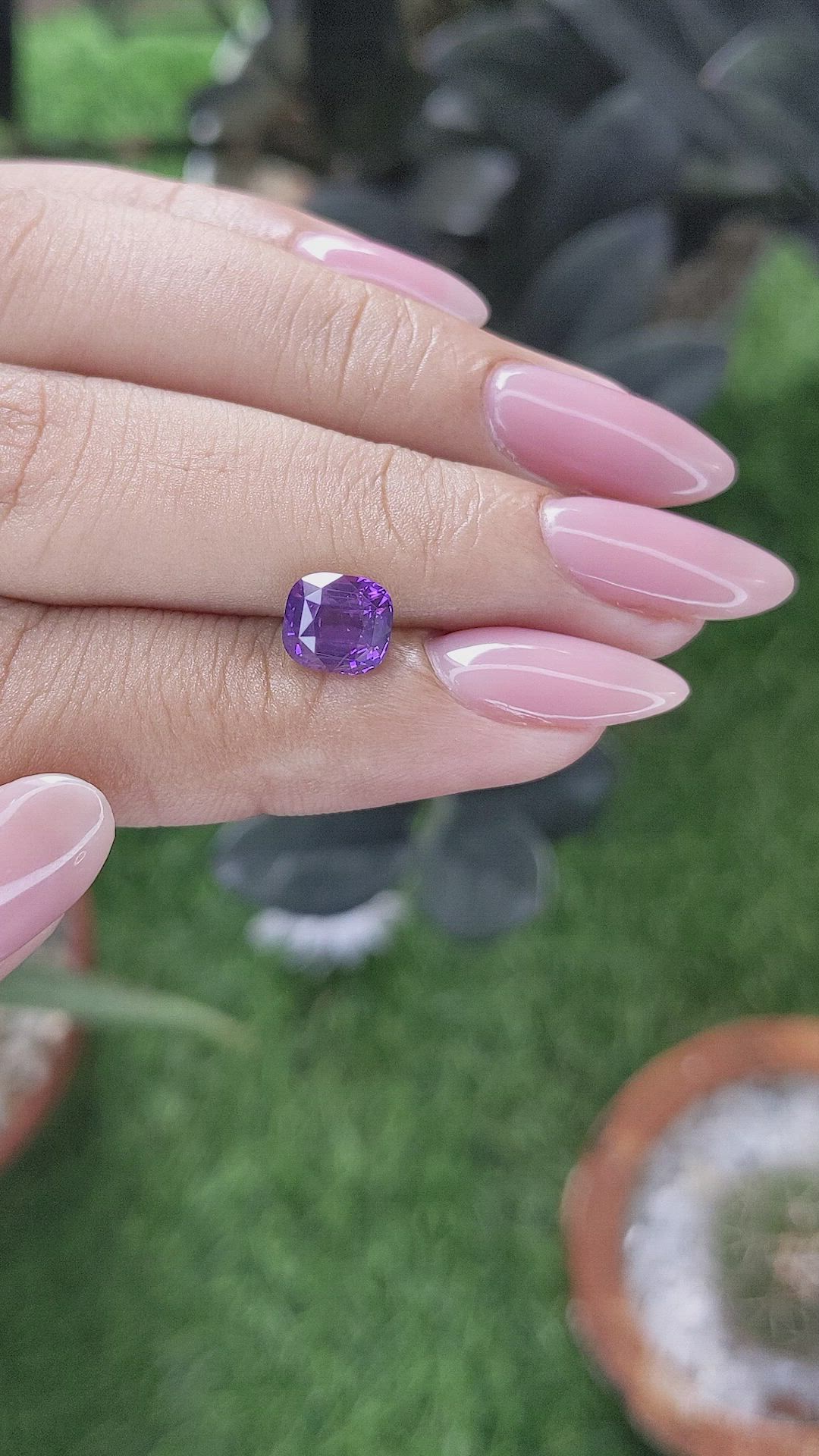 2.03 Ct. Pinkish Purple Sapphire from Madagascar Size Video