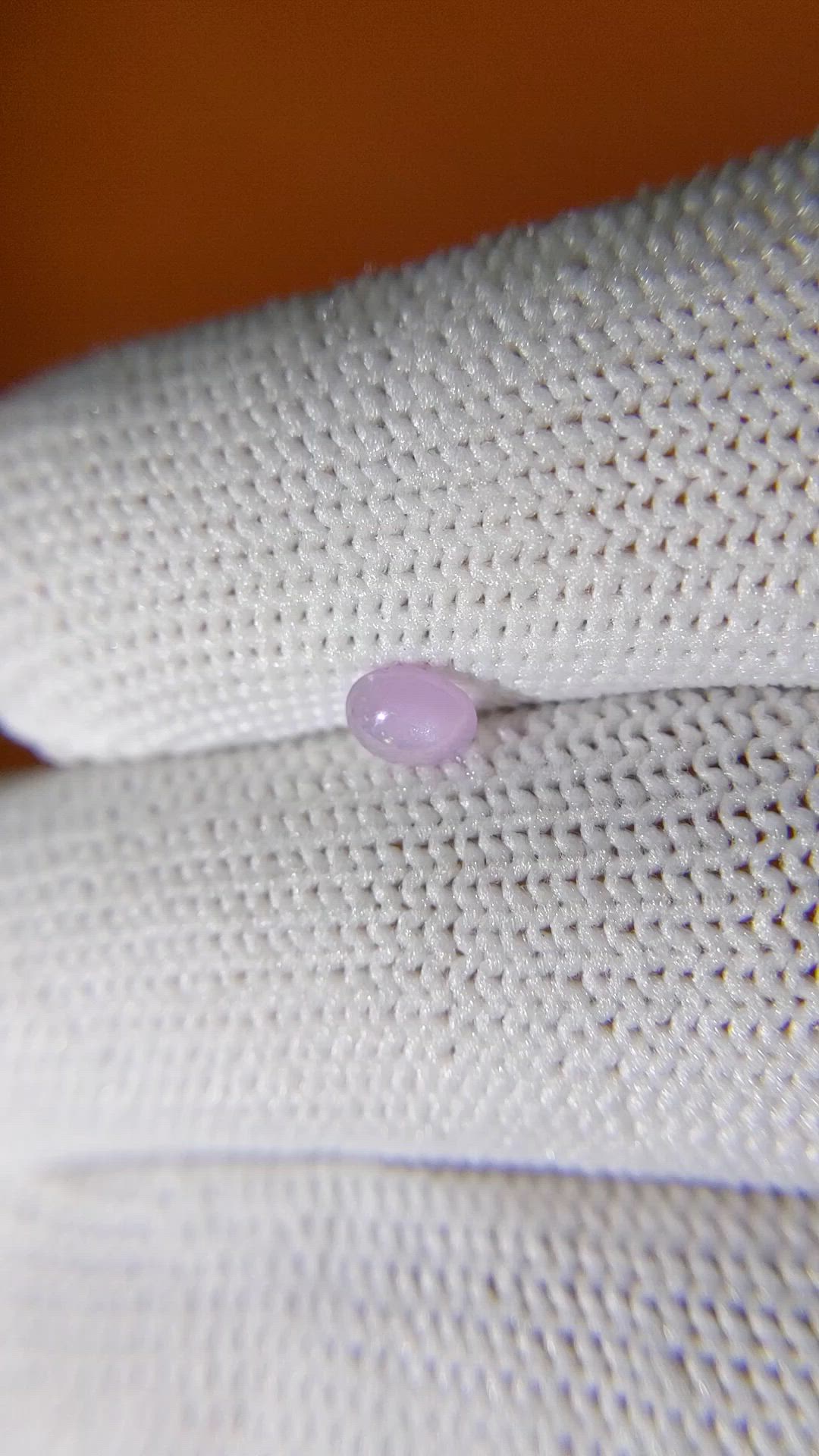 0.34 Ct. Pinkish Purple Cabochon Sapphire from Ceylon (Sri Lanka) Size Video