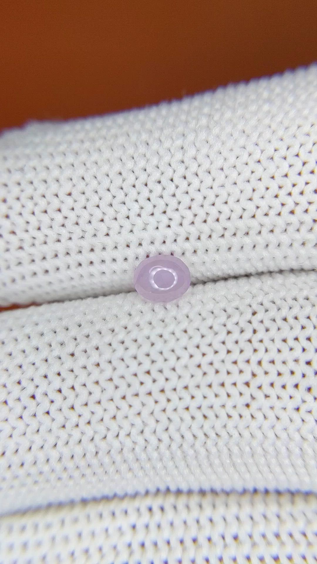 0.34 Ct. Pinkish Purple Cabochon Sapphire from Ceylon (Sri Lanka) Size Video