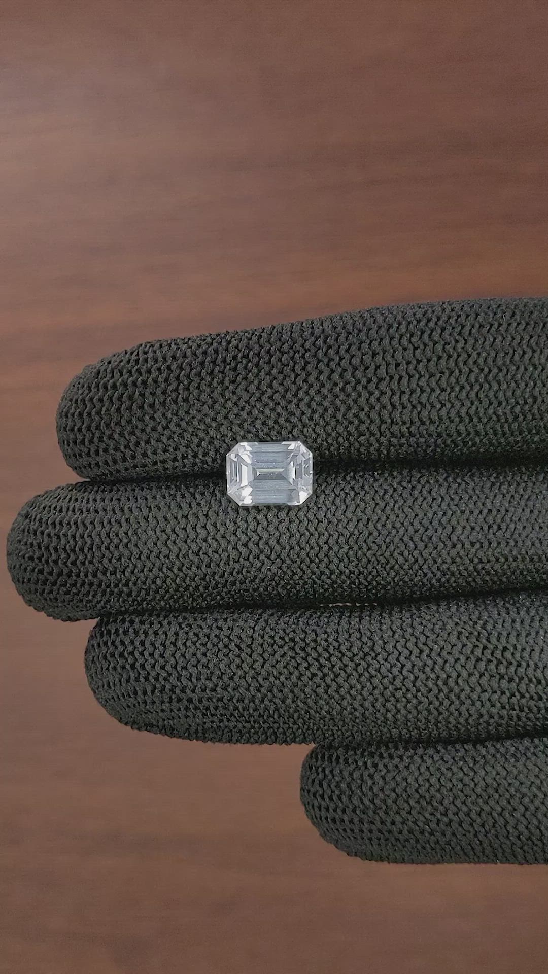 4.02 Ct. White Sapphire from Ceylon (Sri Lanka) Size Video