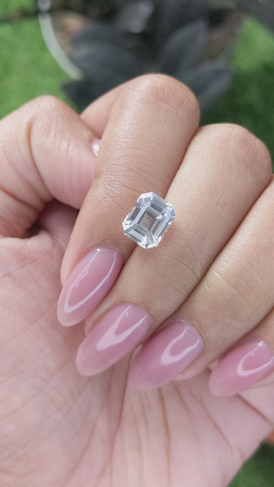 3.55 Ct. White Sapphire from Ceylon (Sri Lanka) Size Video
