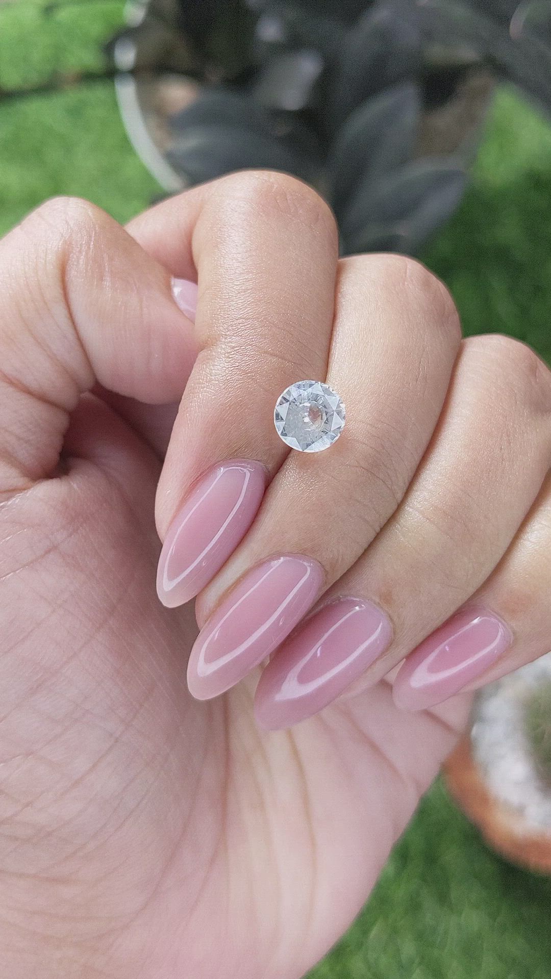 2.00 Ct. White Sapphire from Ceylon (Sri Lanka) Size Video