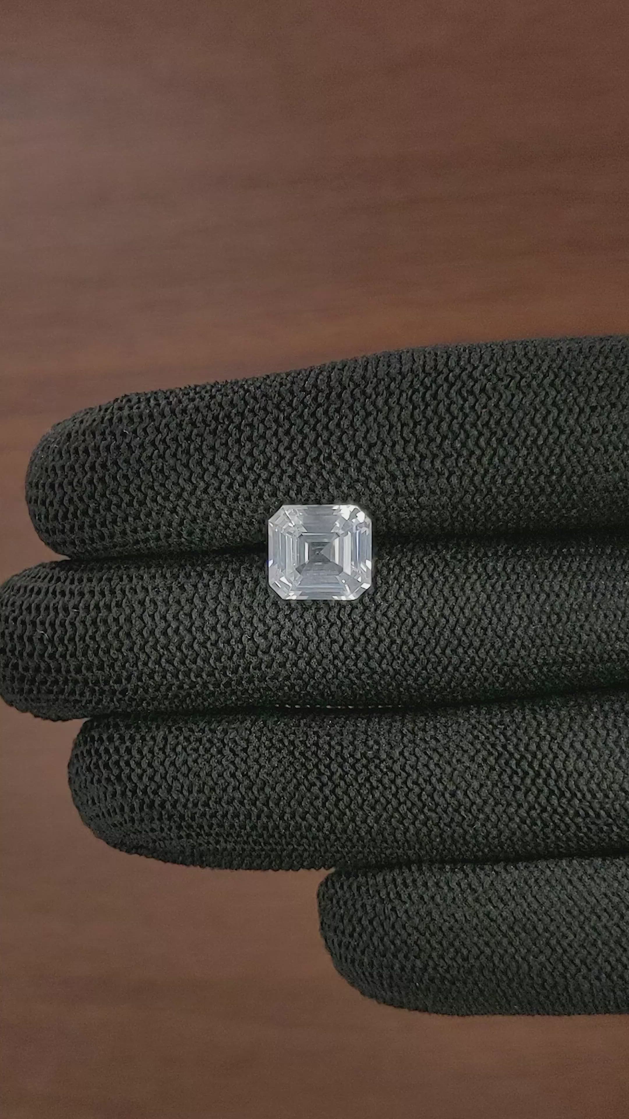 5.05 Ct. White Sapphire from Ceylon (Sri Lanka) Size Video