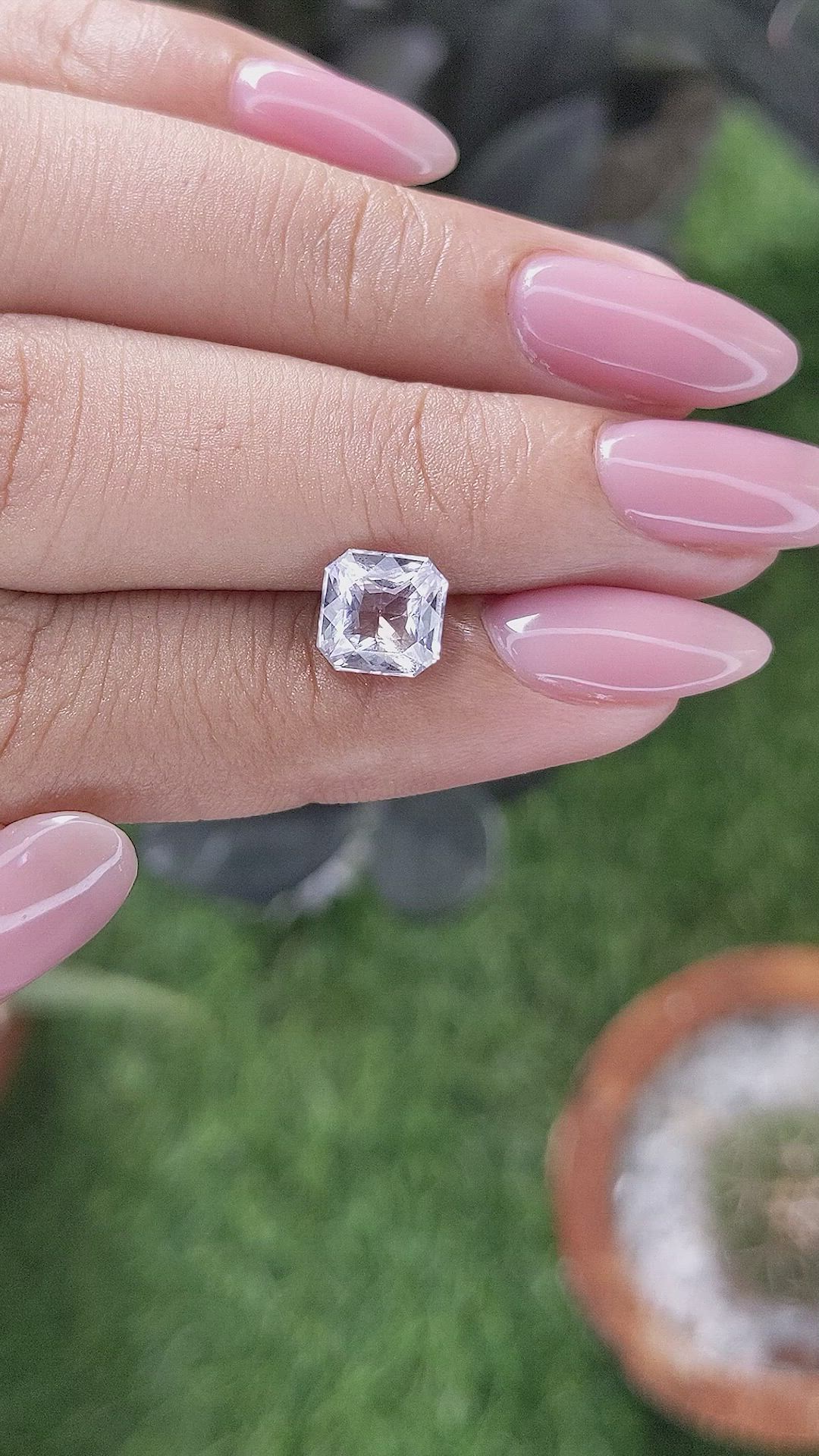 2.01 Ct. White Sapphire from Ceylon (Sri Lanka) Size Video