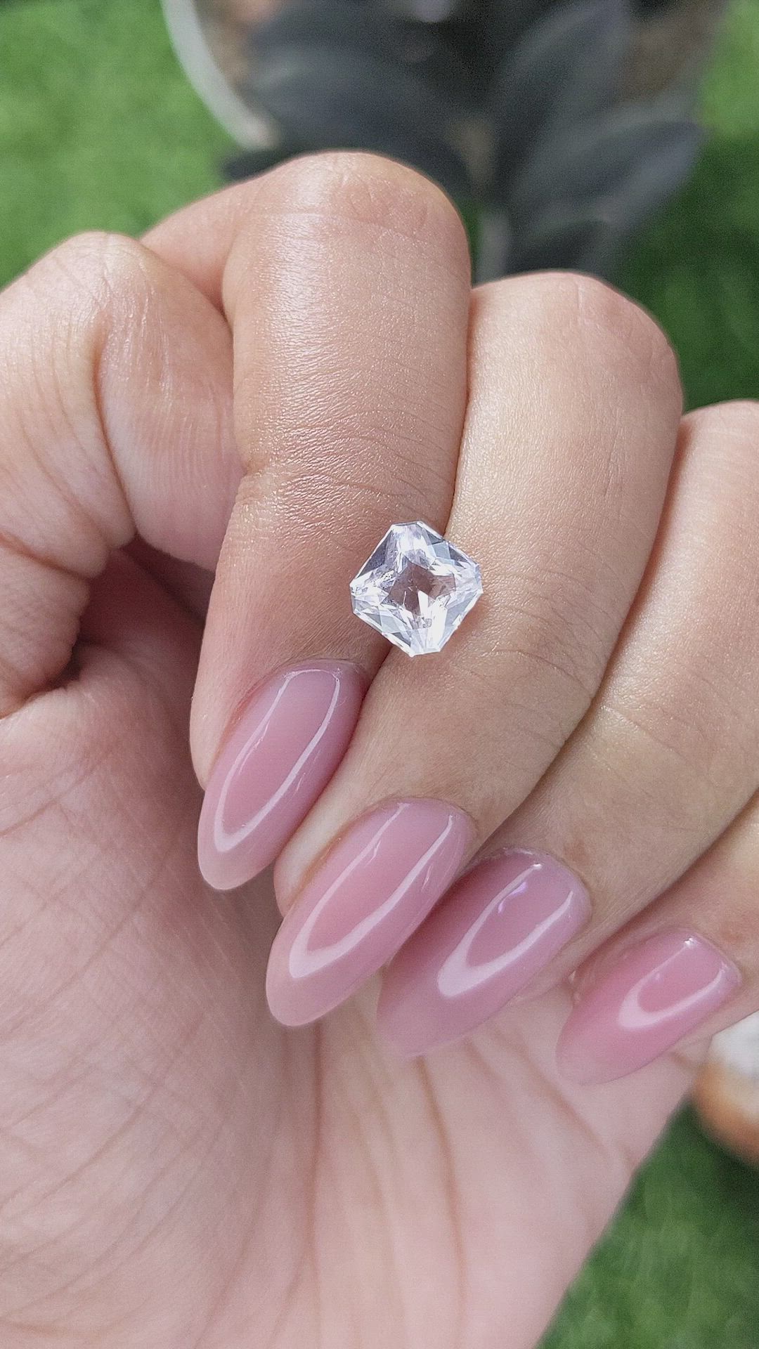 2.01 Ct. White Sapphire from Ceylon (Sri Lanka) Size Video