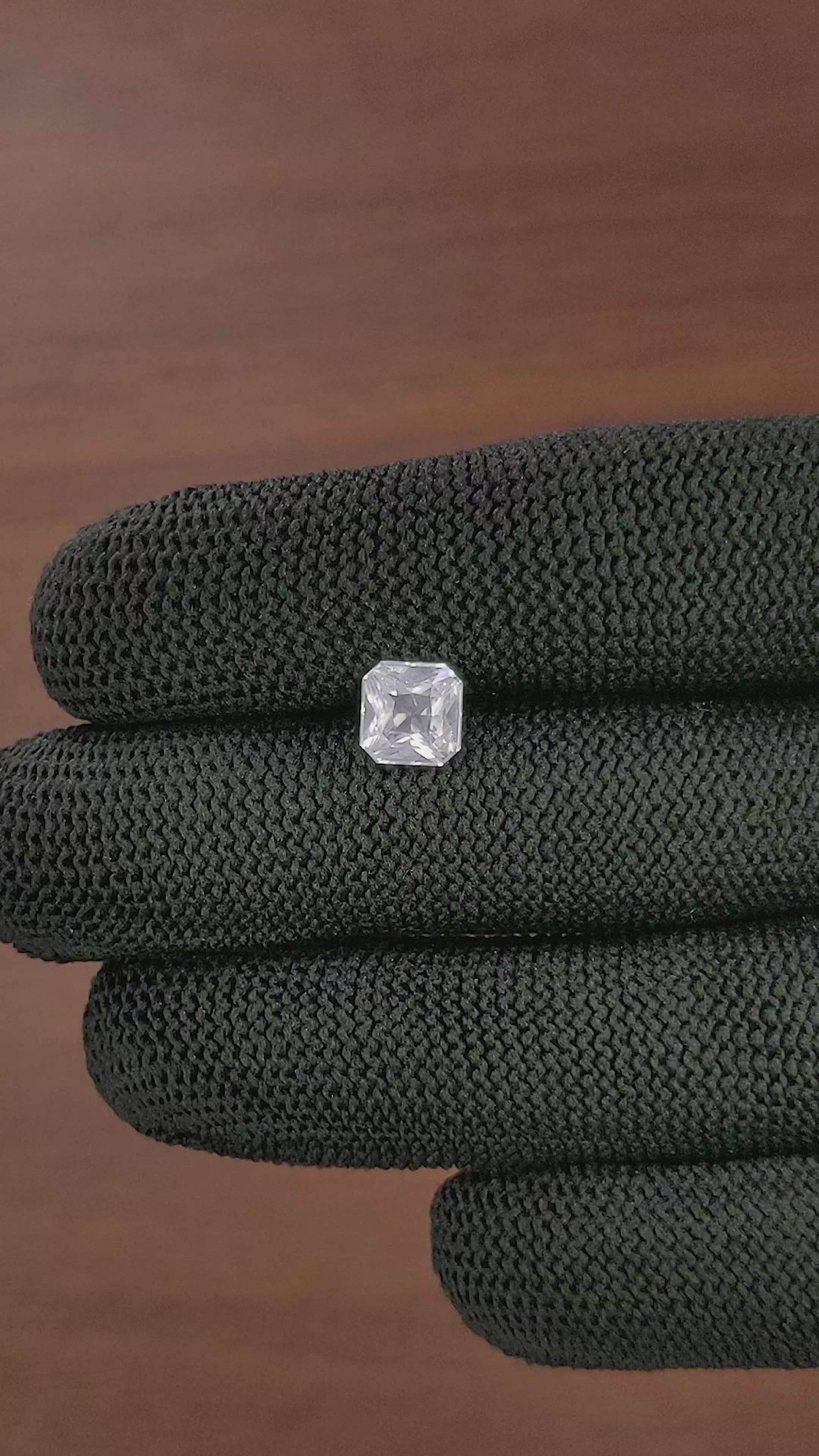 2.01 Ct. White Sapphire from Ceylon (Sri Lanka) Size Video