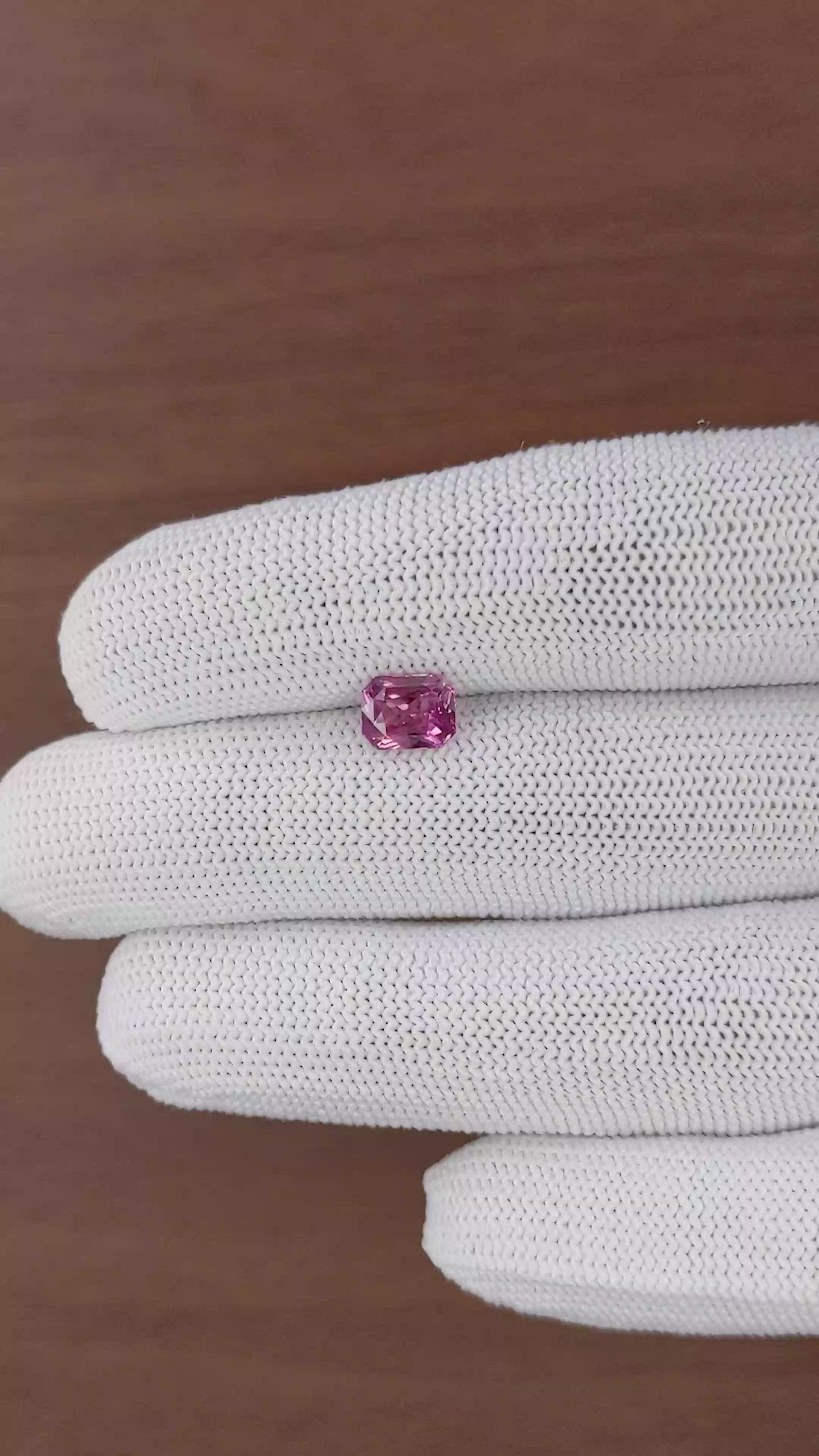 1.63 Ct. Purplish Pink Sapphire from Madagascar Size Video