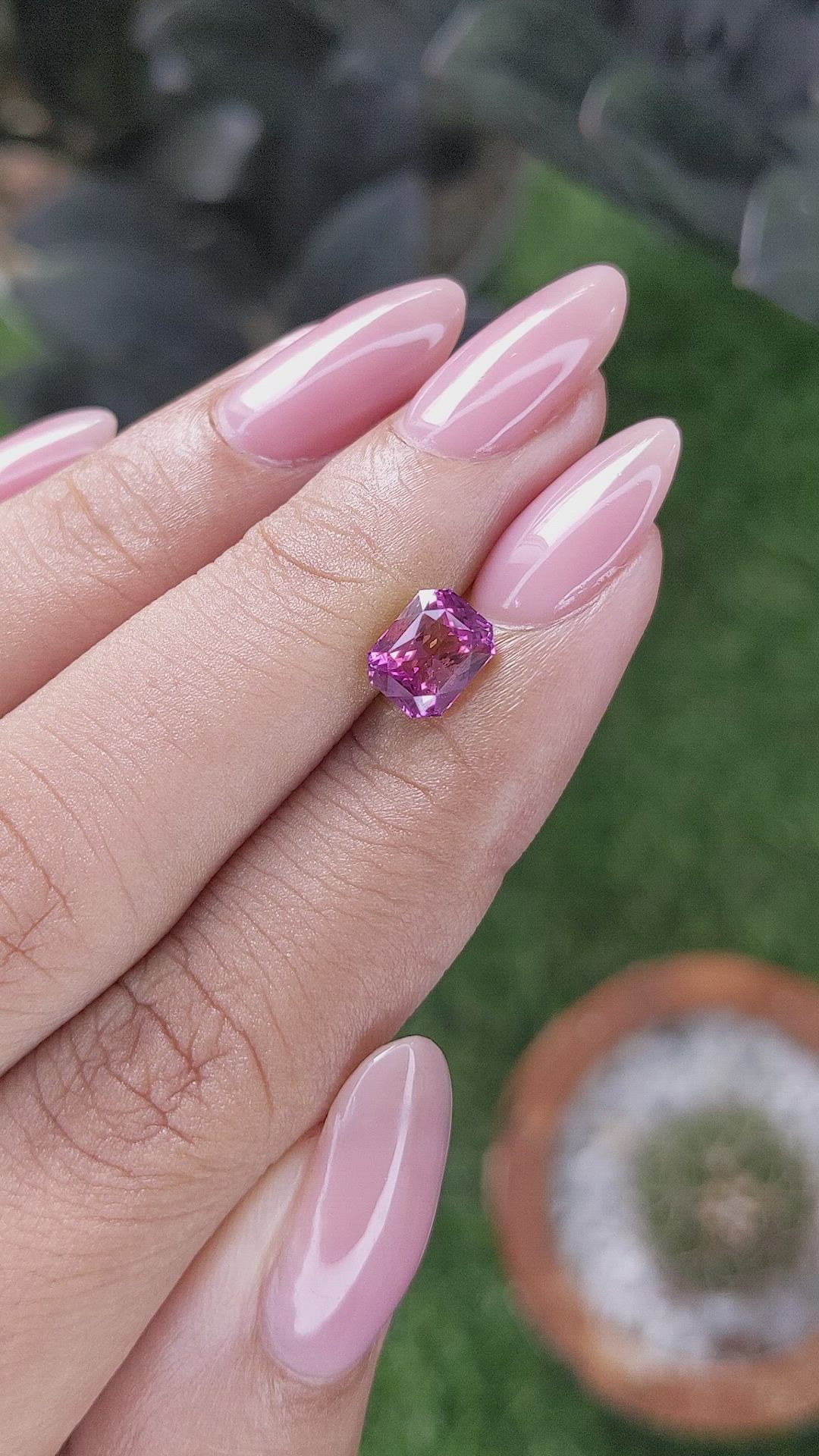 1.63 Ct. Purplish Pink Sapphire from Madagascar Size Video