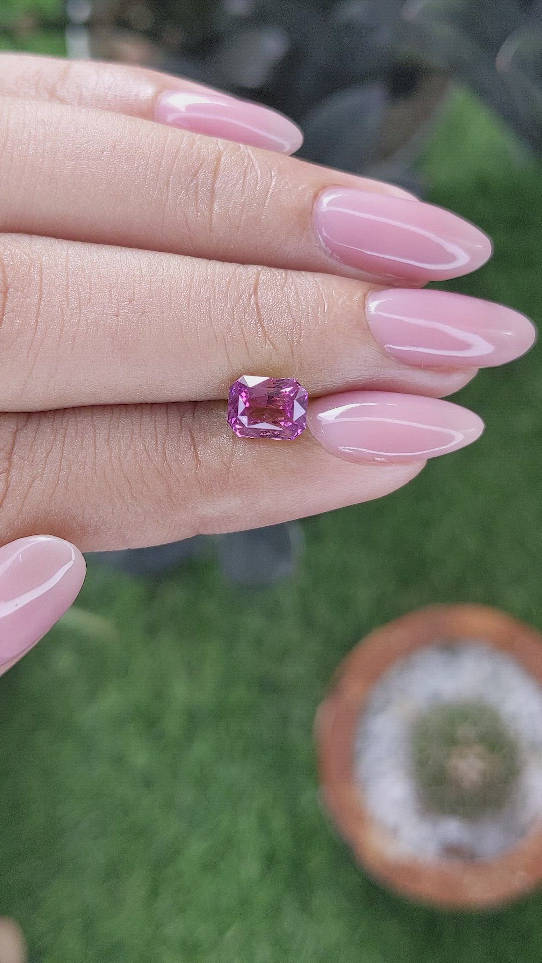 1.63 Ct. Purplish Pink Sapphire from Madagascar Size Video