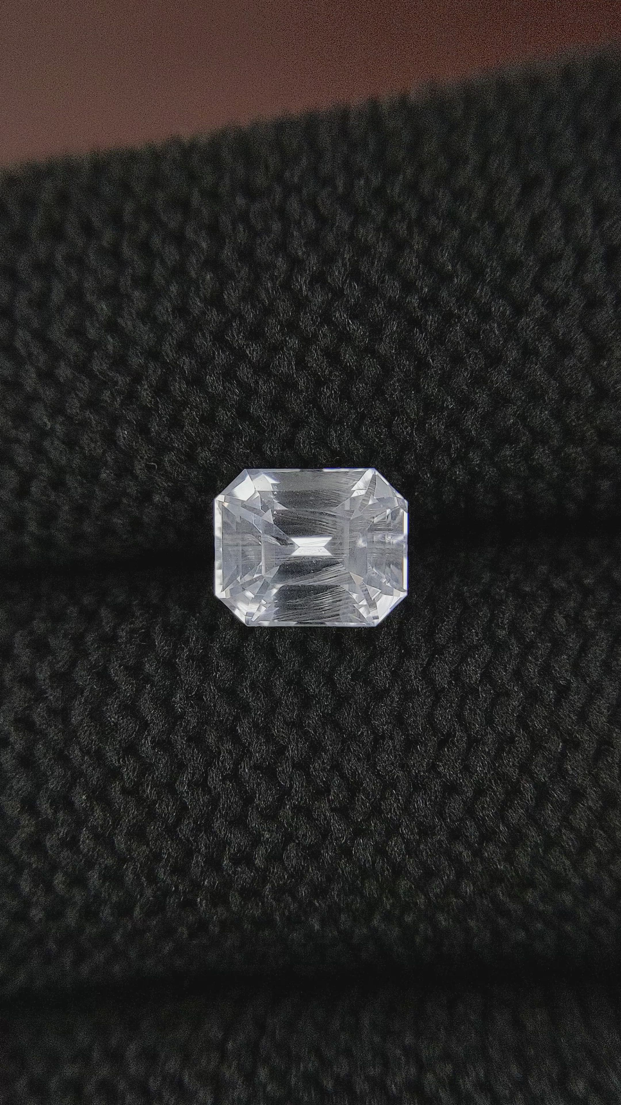 2.05 Ct. White Sapphire from Ceylon (Sri Lanka) Size Video