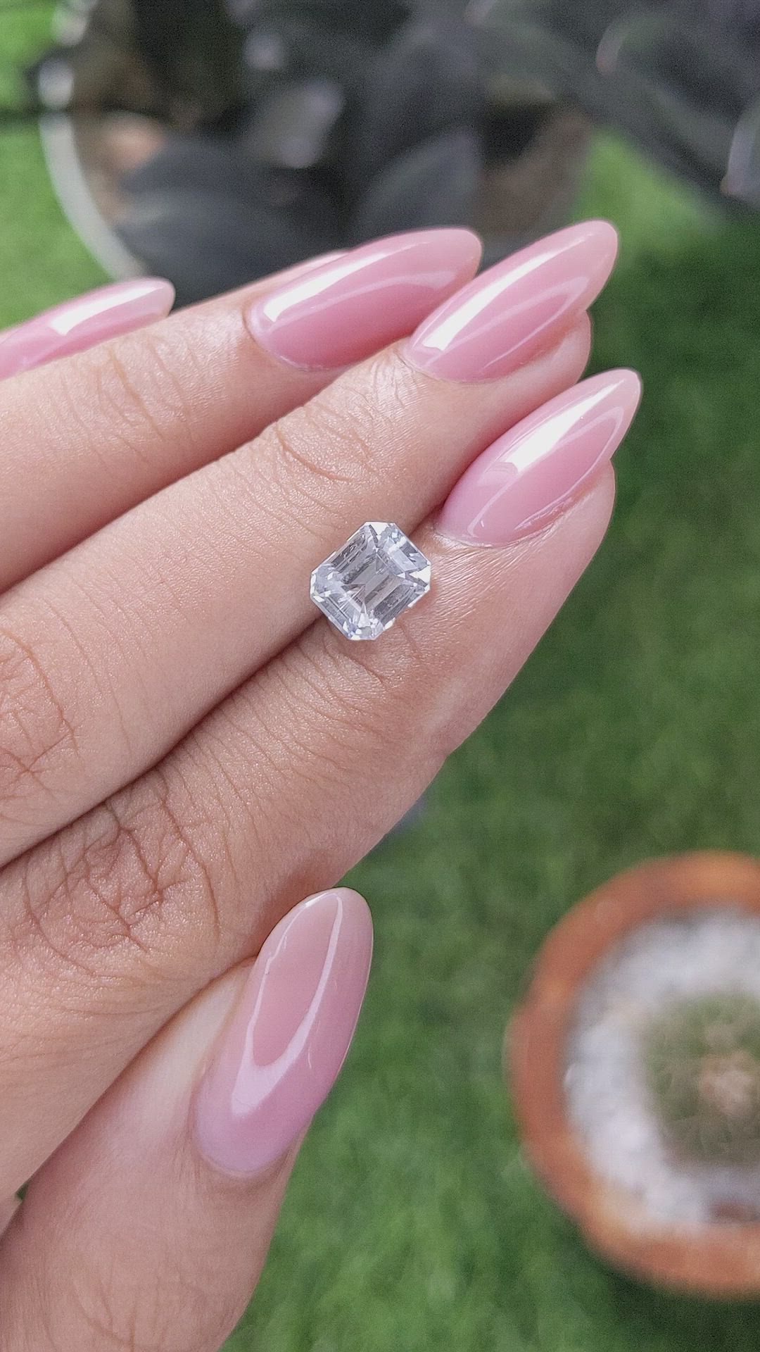 2.05 Ct. White Sapphire from Ceylon (Sri Lanka) Size Video