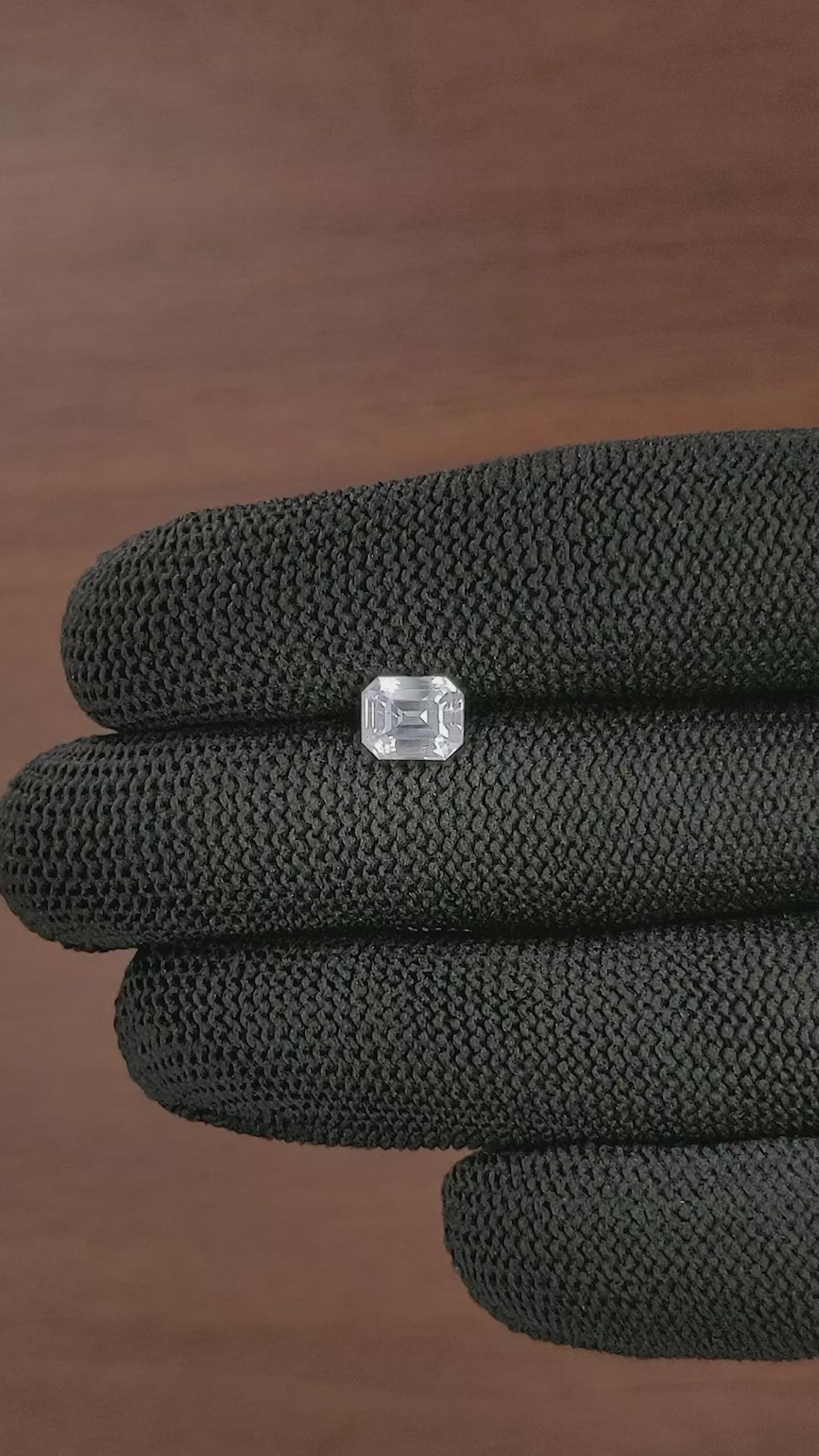 2.05 Ct. White Sapphire from Ceylon (Sri Lanka) Size Video