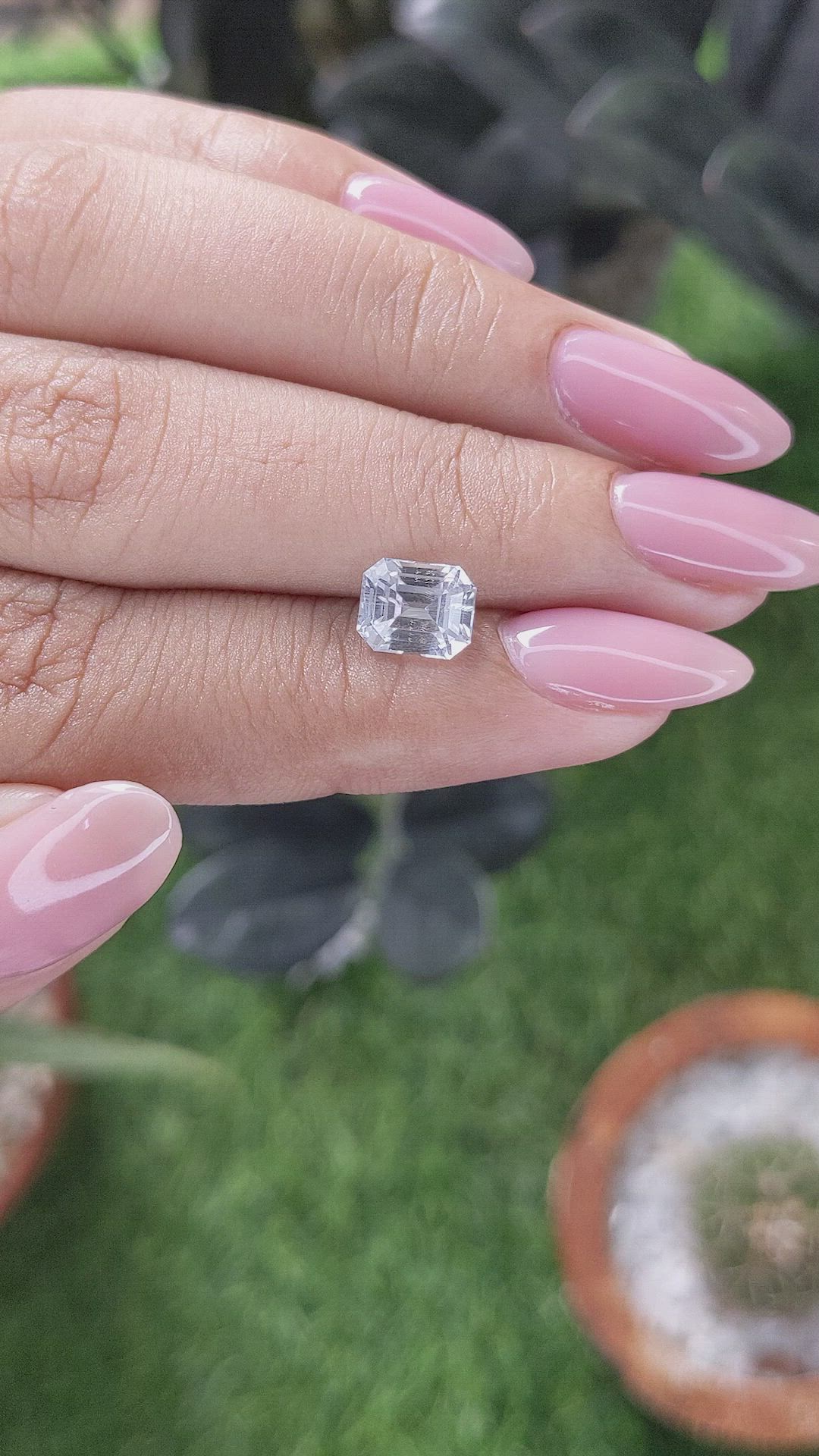 2.05 Ct. White Sapphire from Ceylon (Sri Lanka) Size Video