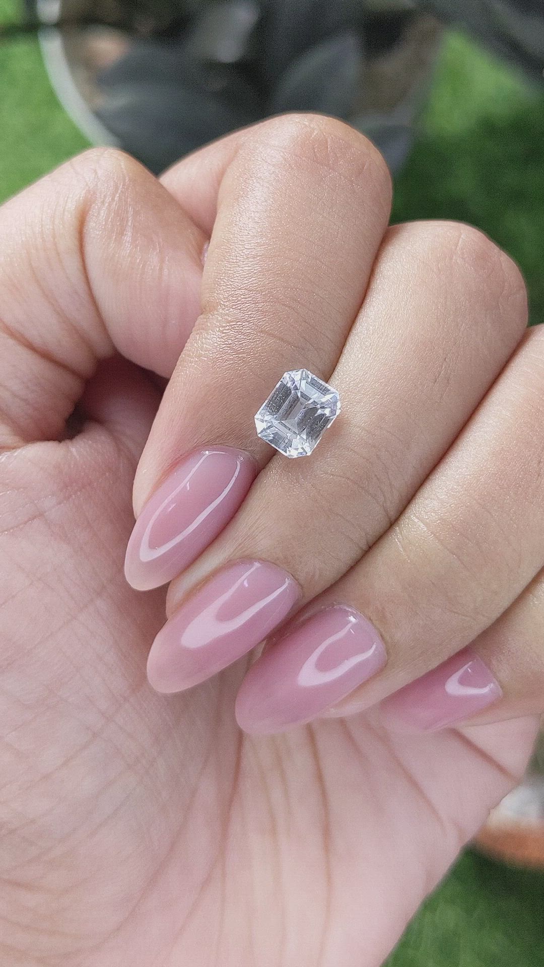 2.05 Ct. White Sapphire from Ceylon (Sri Lanka) Size Video