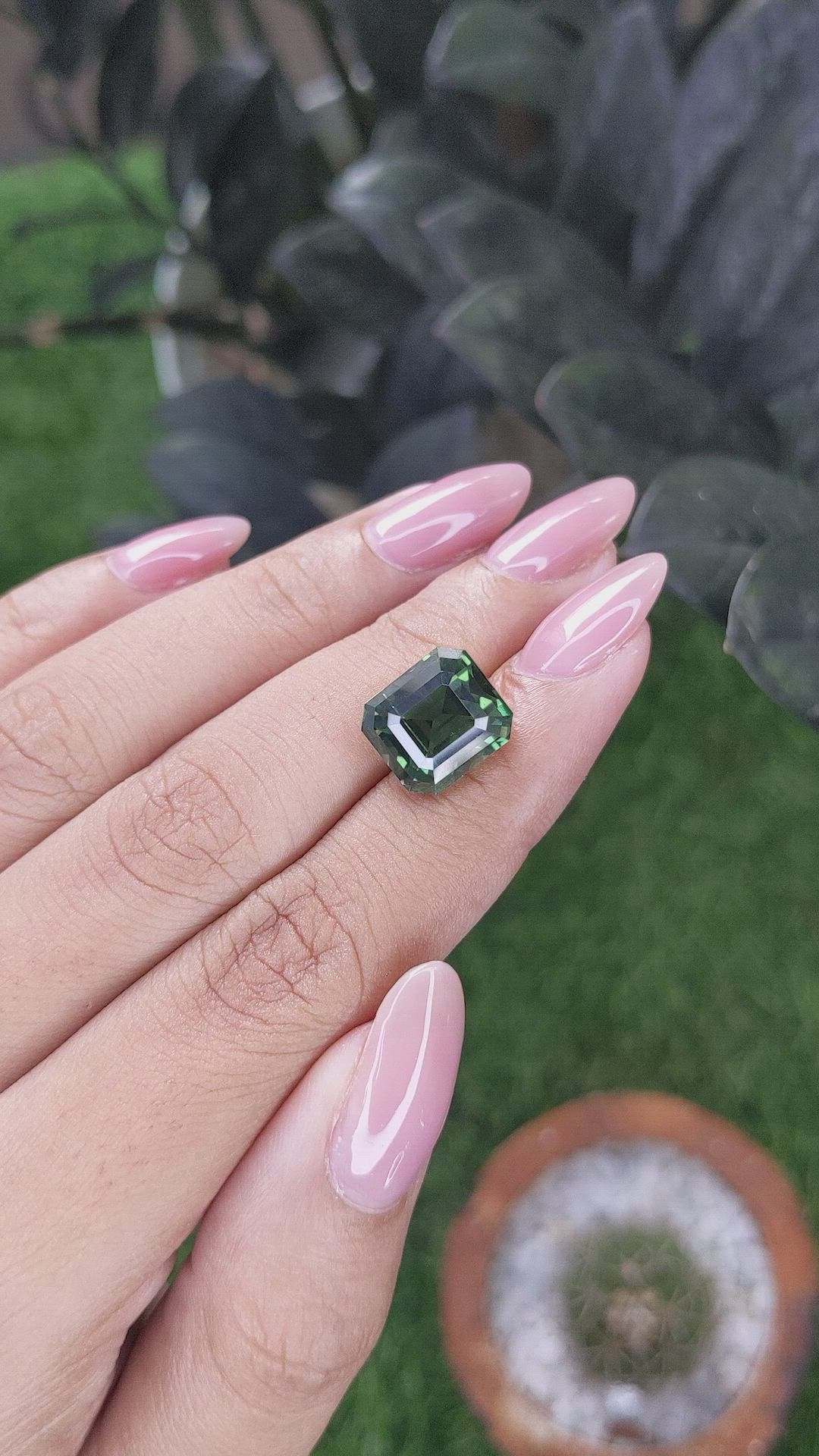 10.53 Ct. Bluish Green Sapphire from Africa Size Video