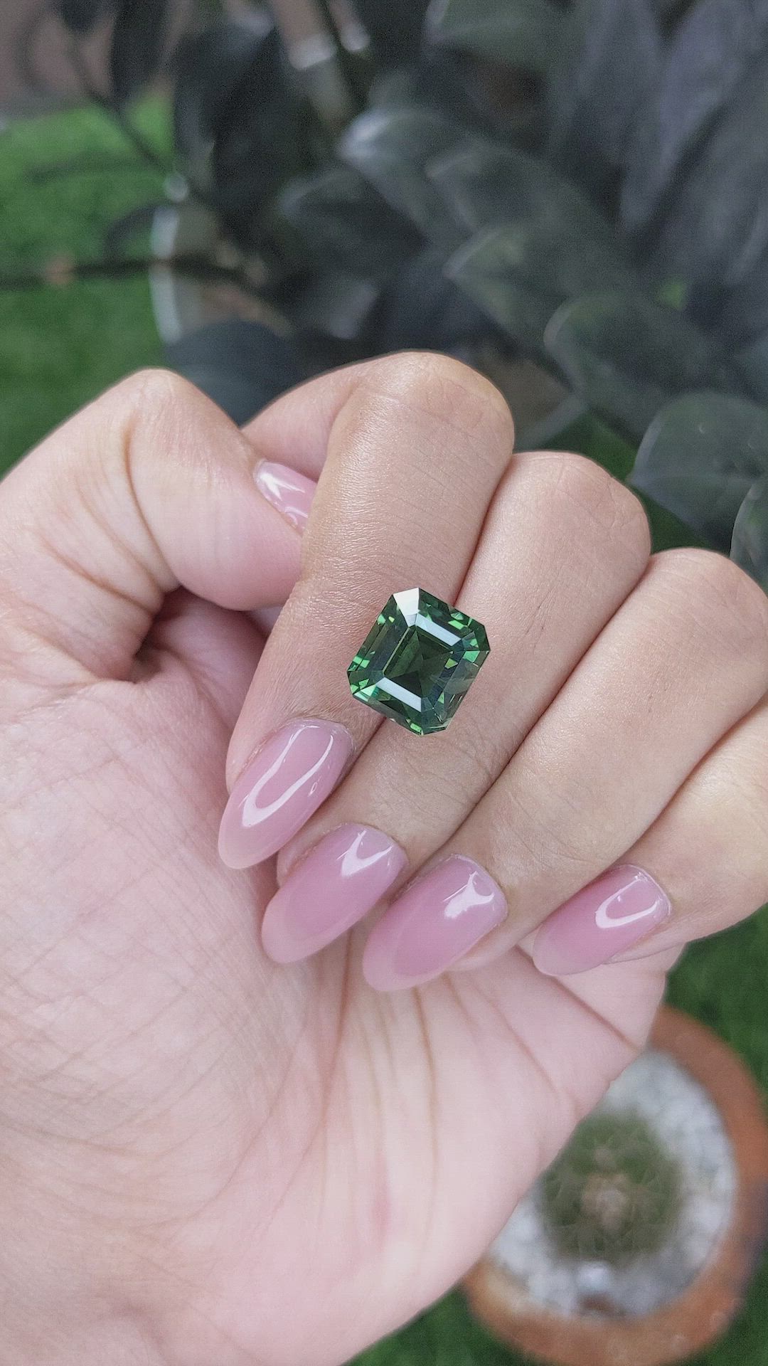10.53 Ct. Bluish Green Sapphire from Africa Size Video