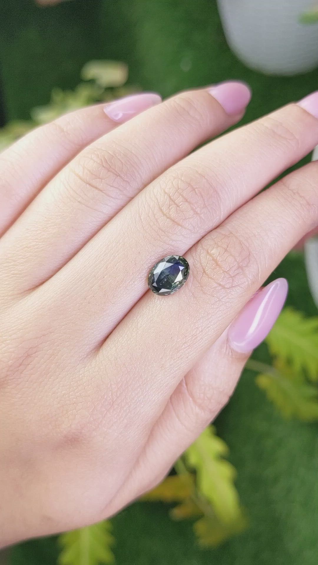 2.73 Ct. Bluish Green Sapphire from Ceylon (Sri Lanka) Size Video