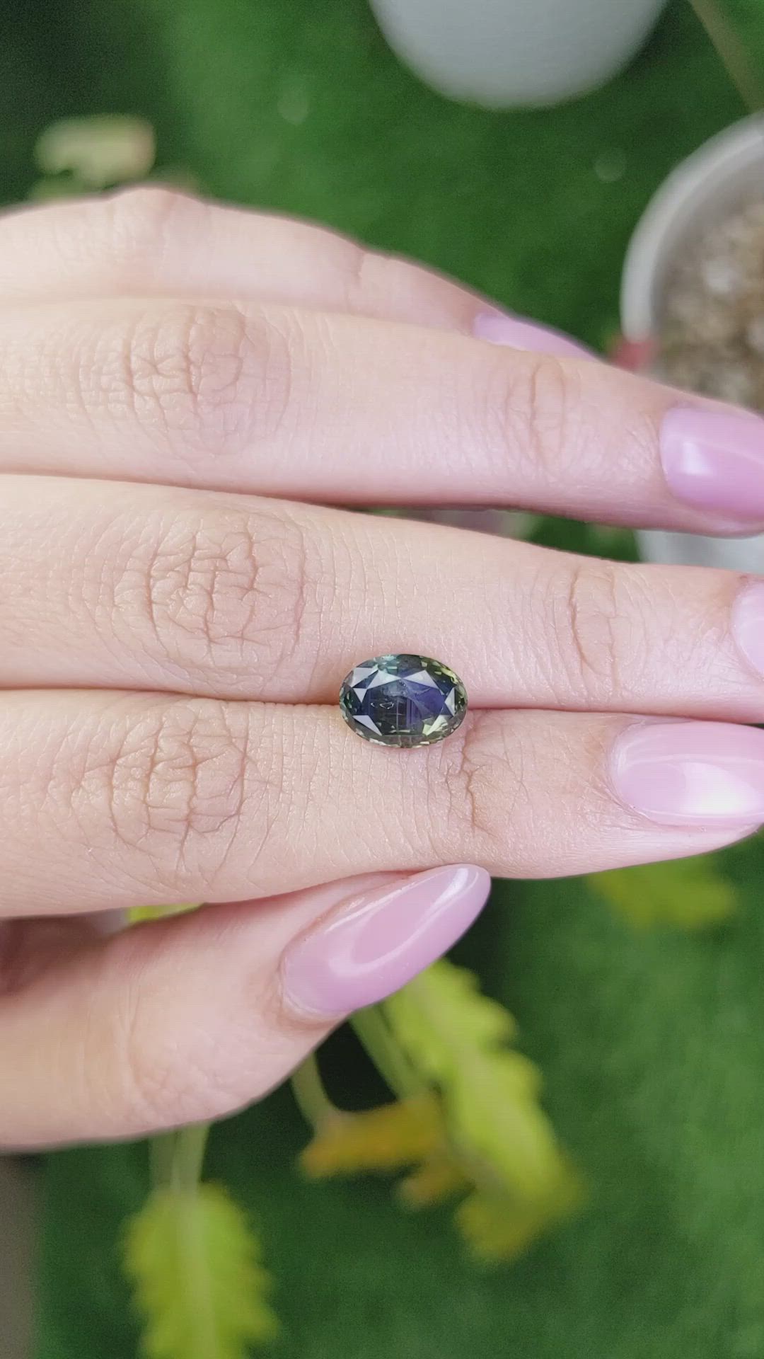 2.73 Ct. Bluish Green Sapphire from Ceylon (Sri Lanka) Size Video