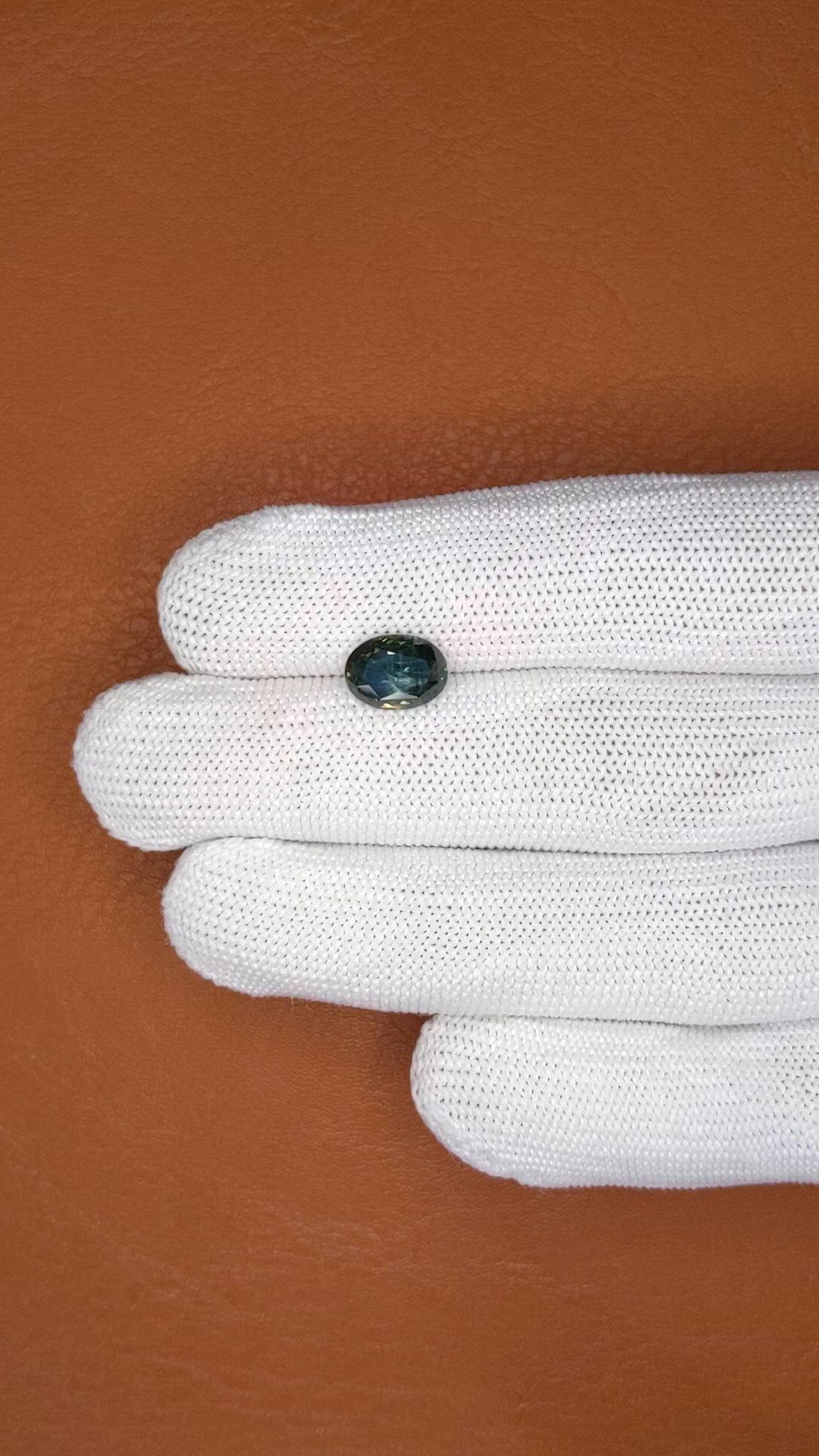 2.73 Ct. Bluish Green Sapphire from Ceylon (Sri Lanka) Size Video