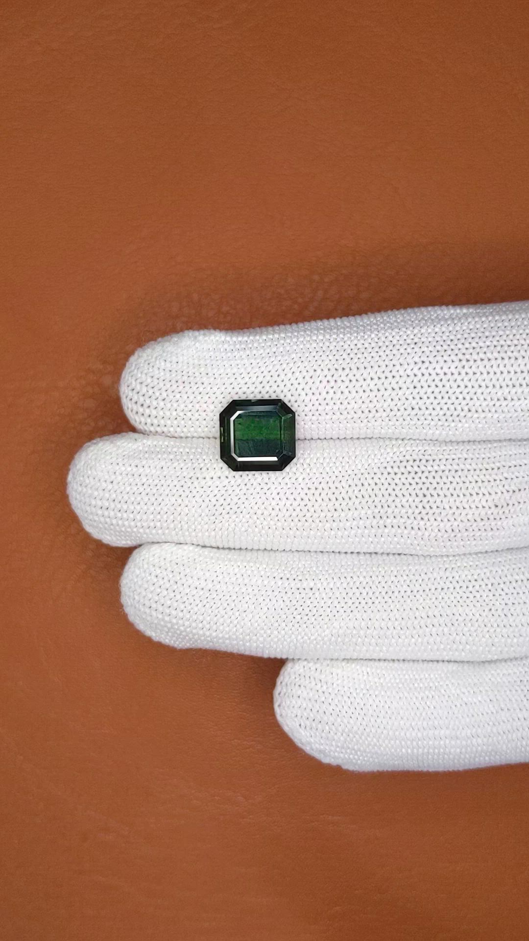 5.24 Ct. Bluish Green Sapphire from Ceylon (Sri Lanka) Size Video