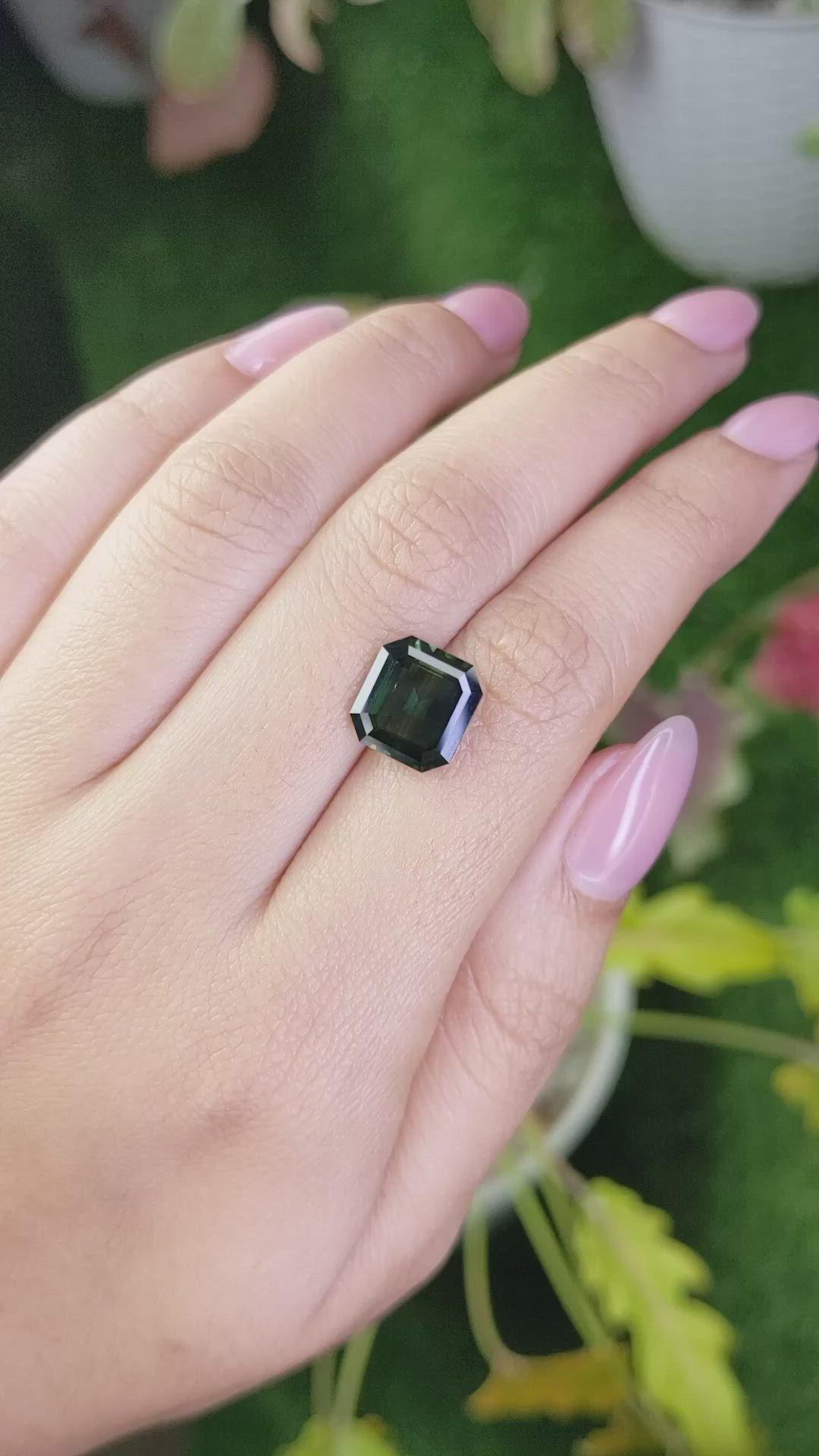 5.24 Ct. Bluish Green Sapphire from Ceylon (Sri Lanka) Size Video