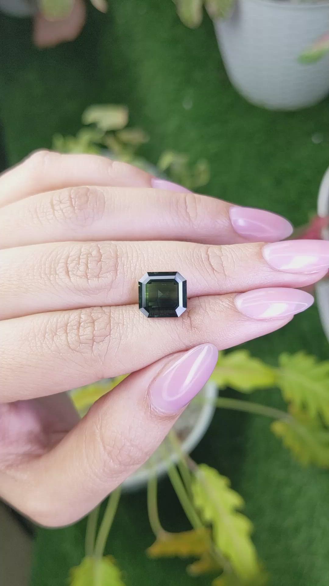 5.24 Ct. Bluish Green Sapphire from Ceylon (Sri Lanka) Size Video