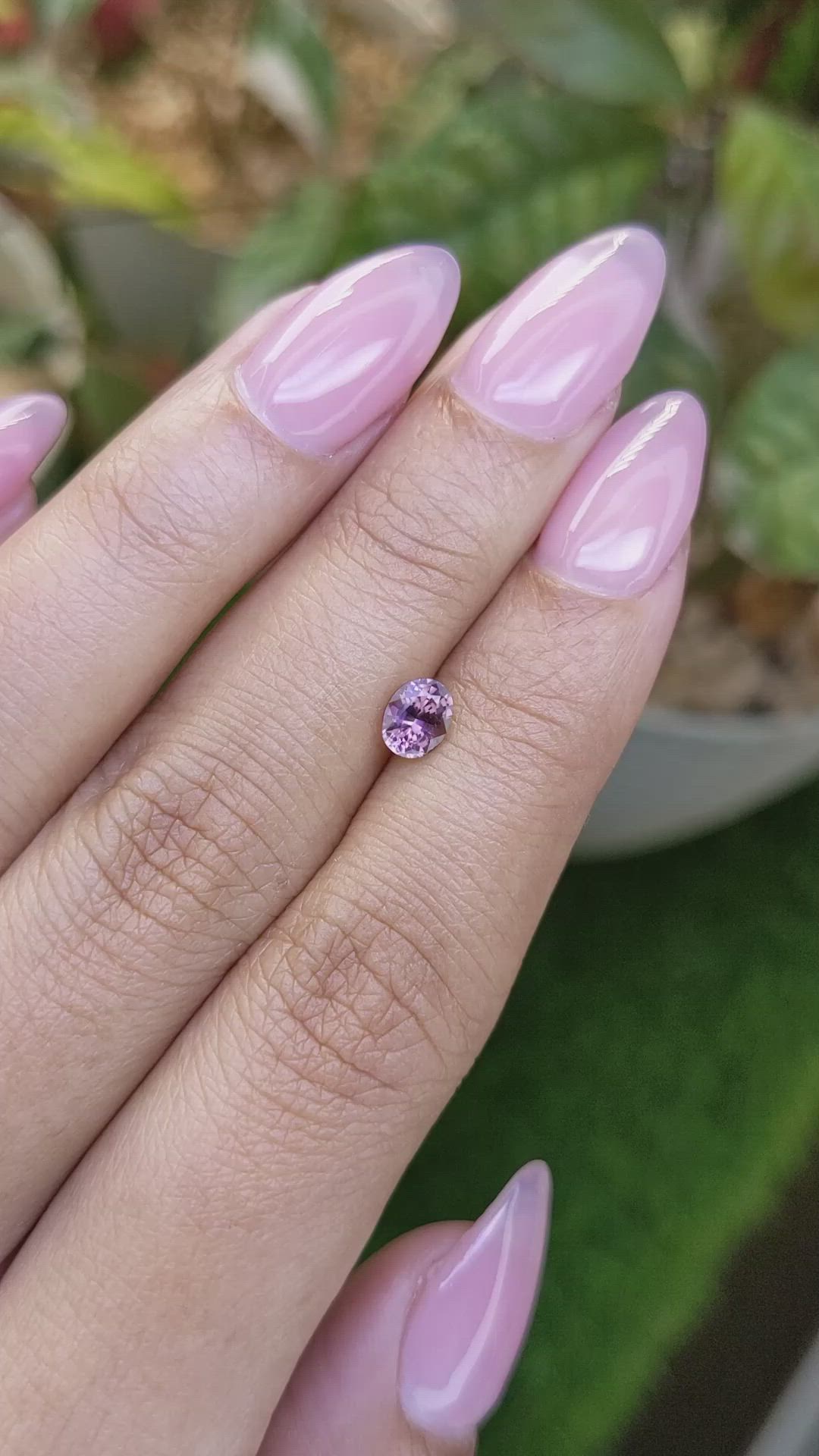 0.53 Ct. Purplish Pink Sapphire from Ceylon (Sri Lanka) Size Video