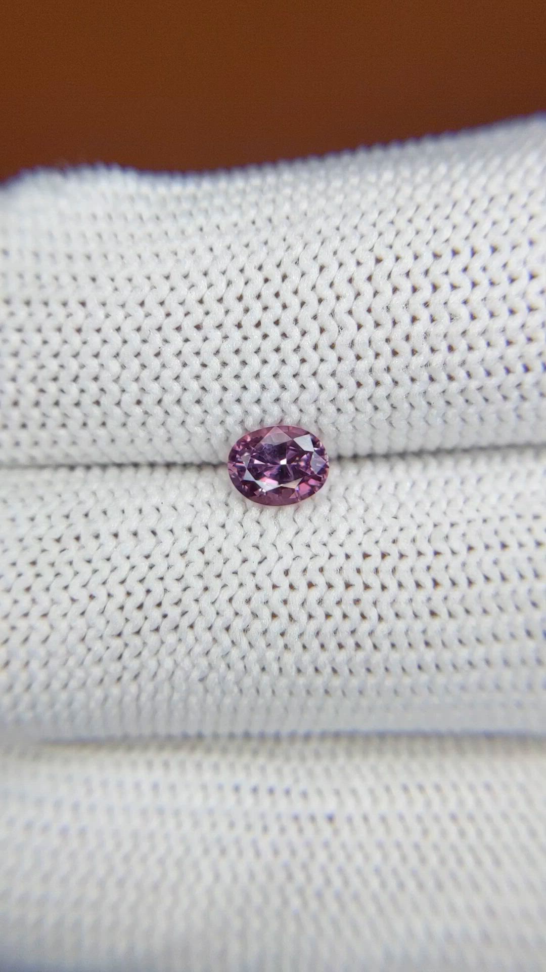 0.53 Ct. Purplish Pink Sapphire from Ceylon (Sri Lanka) Size Video