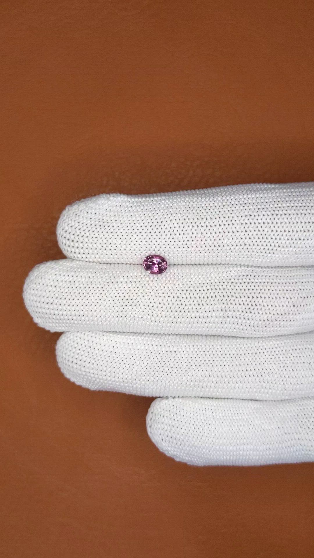 0.53 Ct. Purplish Pink Sapphire from Ceylon (Sri Lanka) Size Video