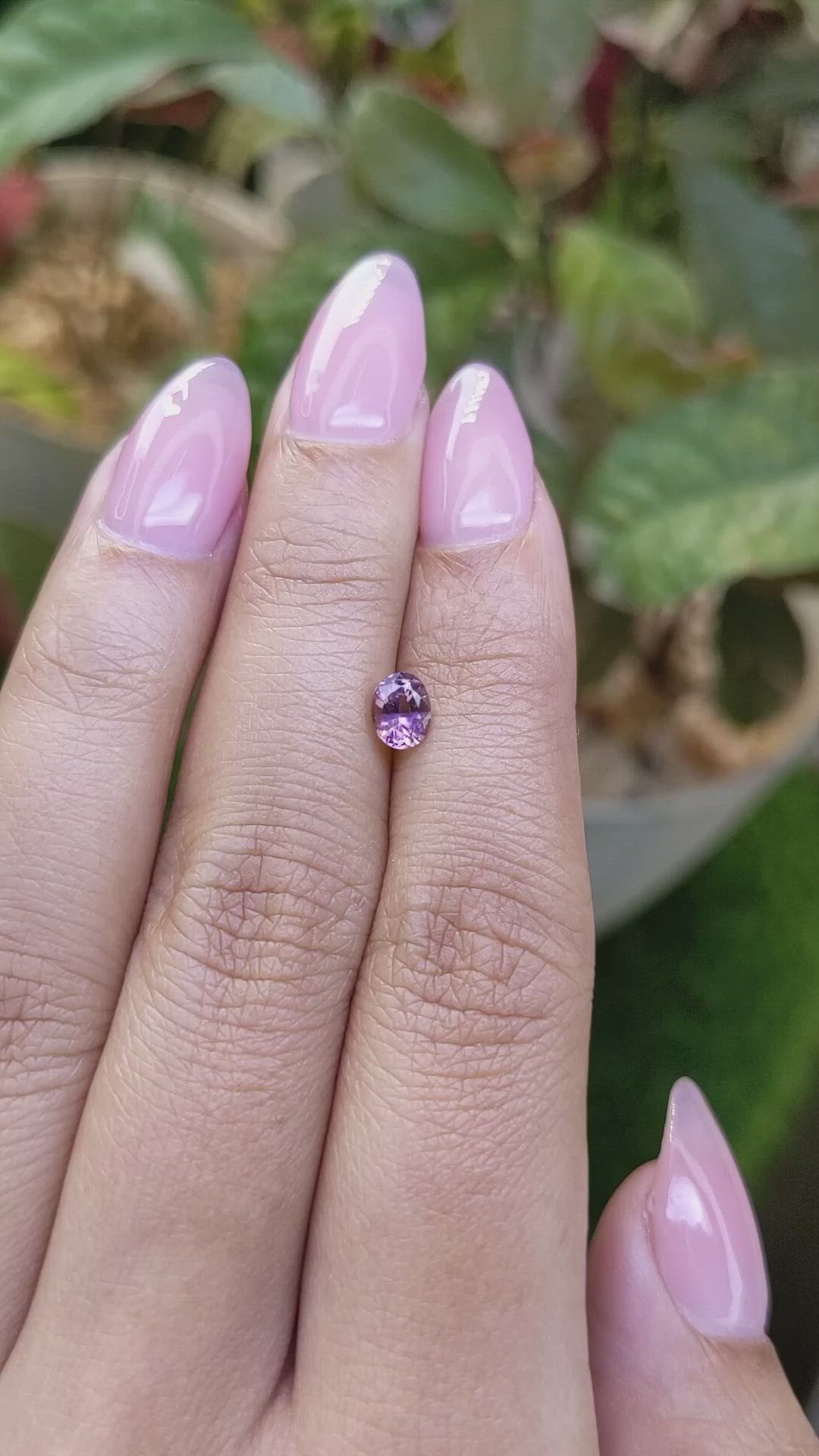 0.53 Ct. Purplish Pink Sapphire from Ceylon (Sri Lanka) Size Video