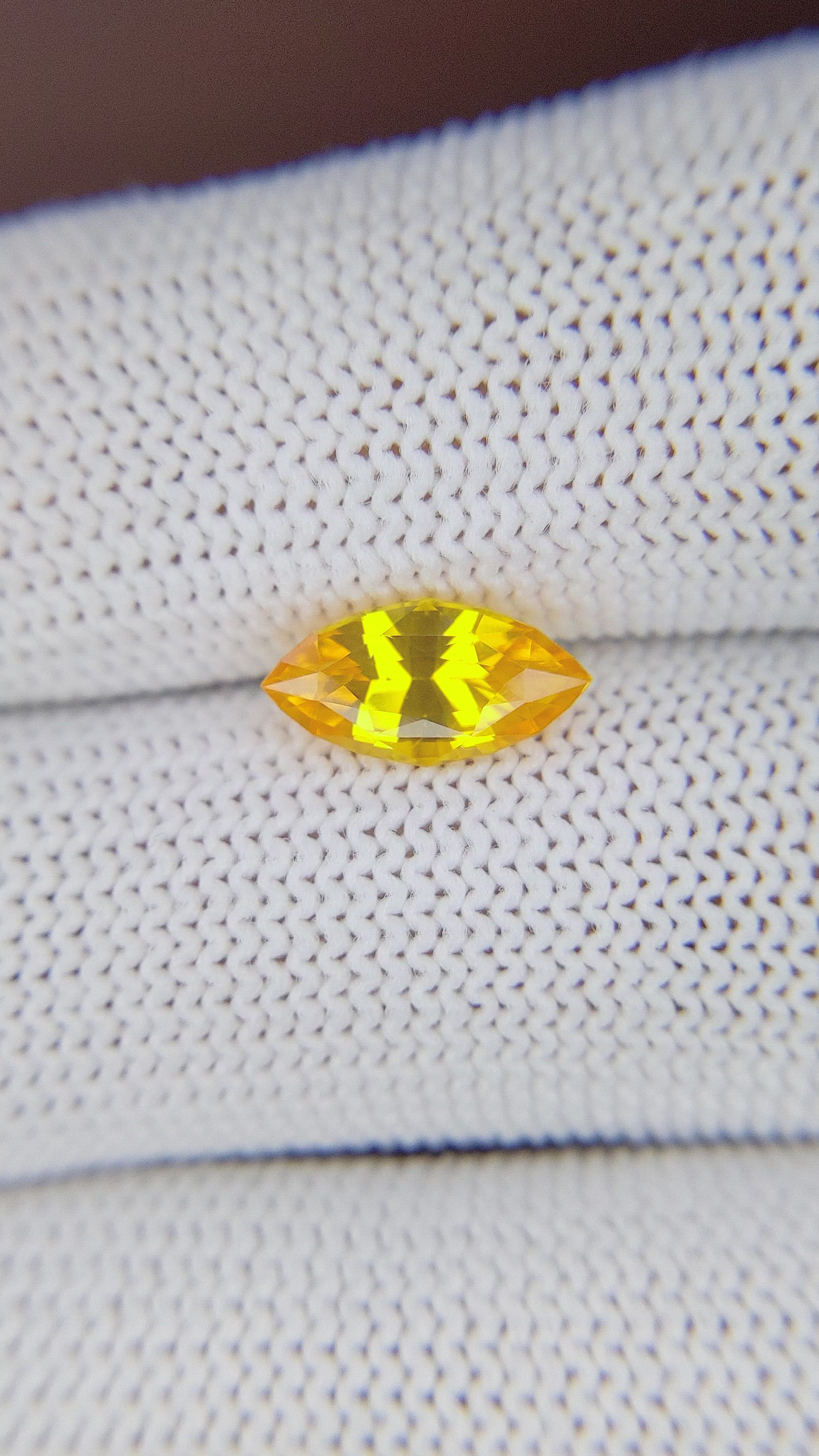 2.03 Ct. Orangish Yellow Sapphire from Ceylon (Sri Lanka) Size Video