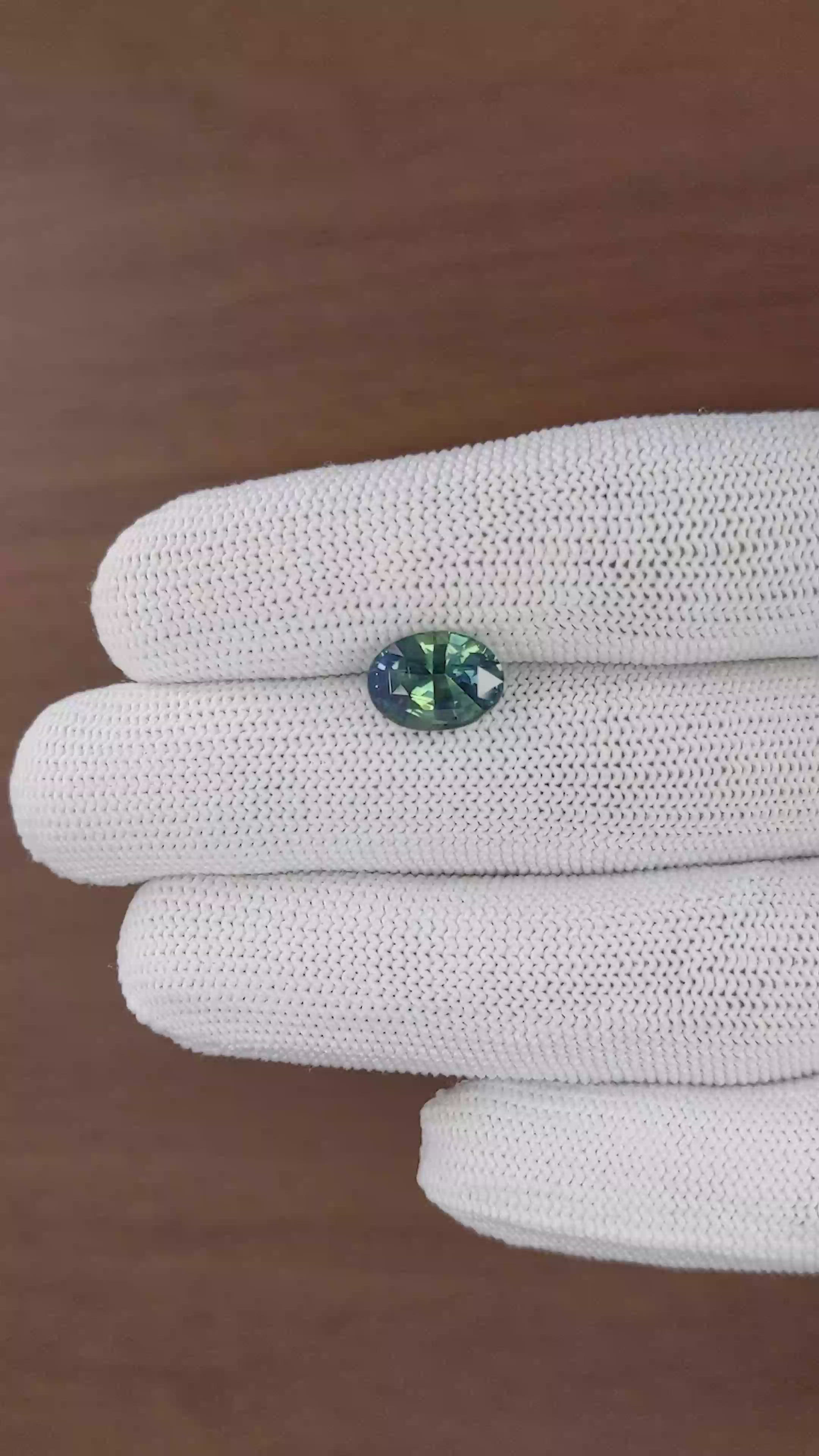4.04 Ct. Bluish Green Sapphire from Madagascar Size Video