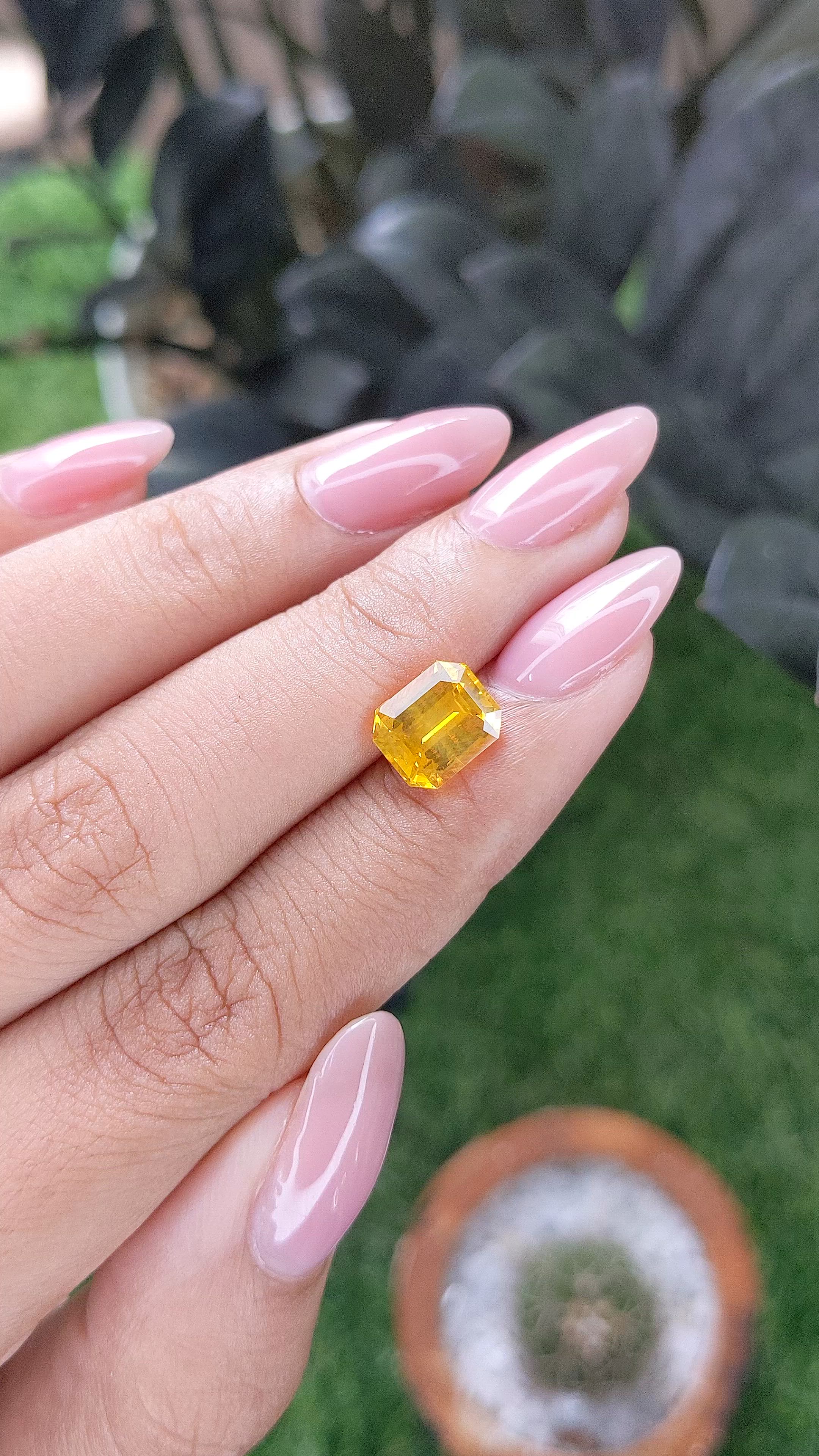 2.82 Ct. Orangish Yellow Sapphire from Ceylon (Sri Lanka) Size Video