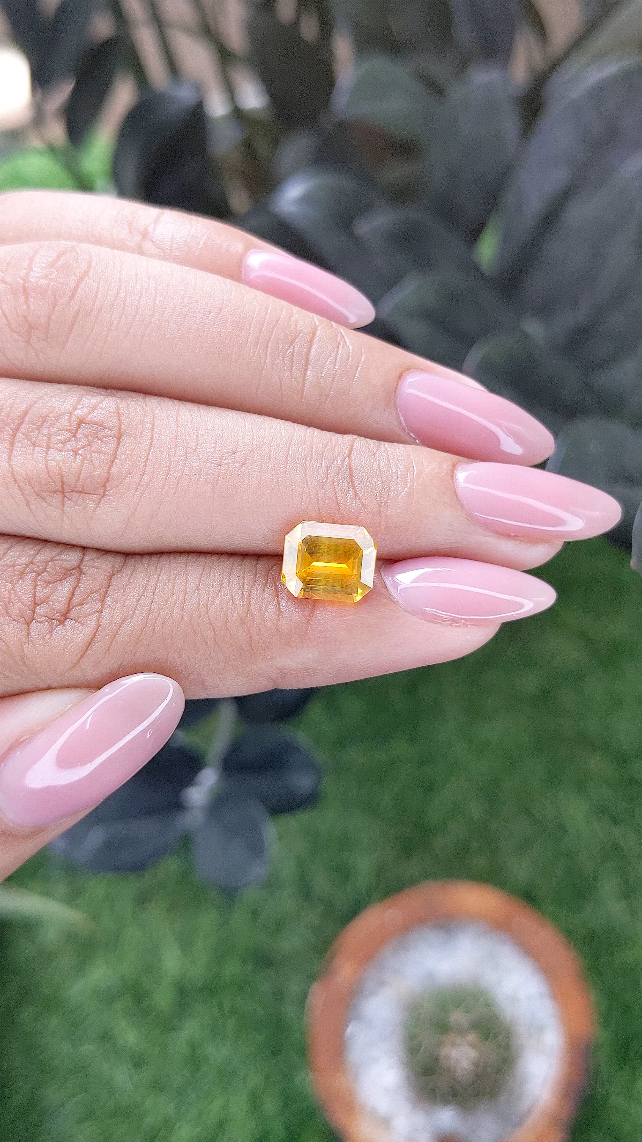 2.82 Ct. Orangish Yellow Sapphire from Ceylon (Sri Lanka) Size Video