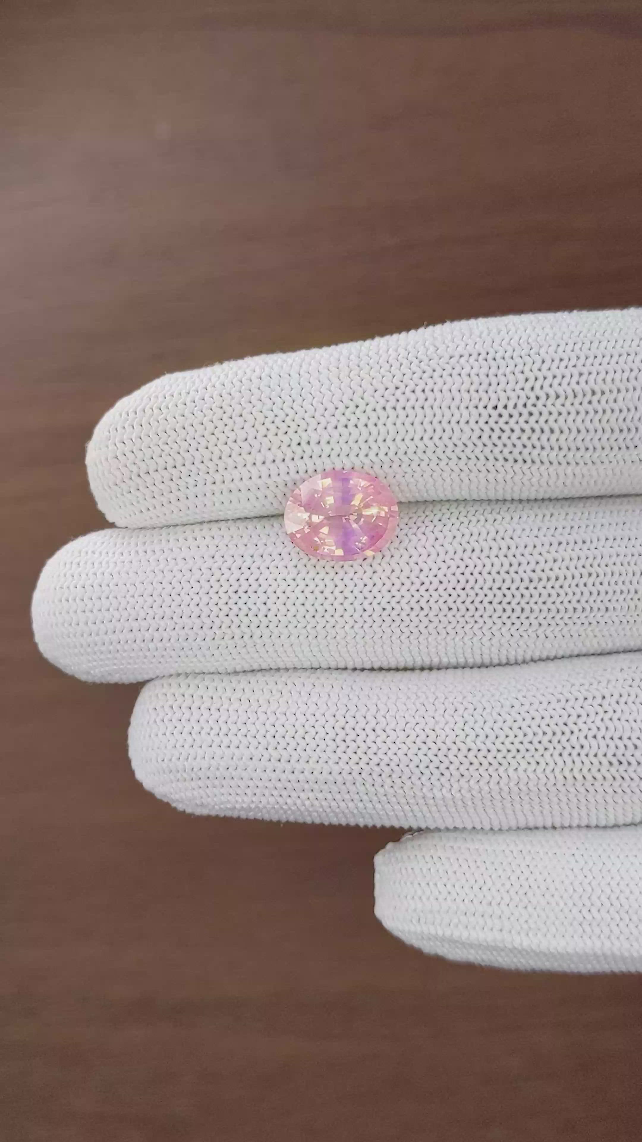 4.39 Ct. Purplish Pink Sapphire from Ceylon (Sri Lanka) Size Video