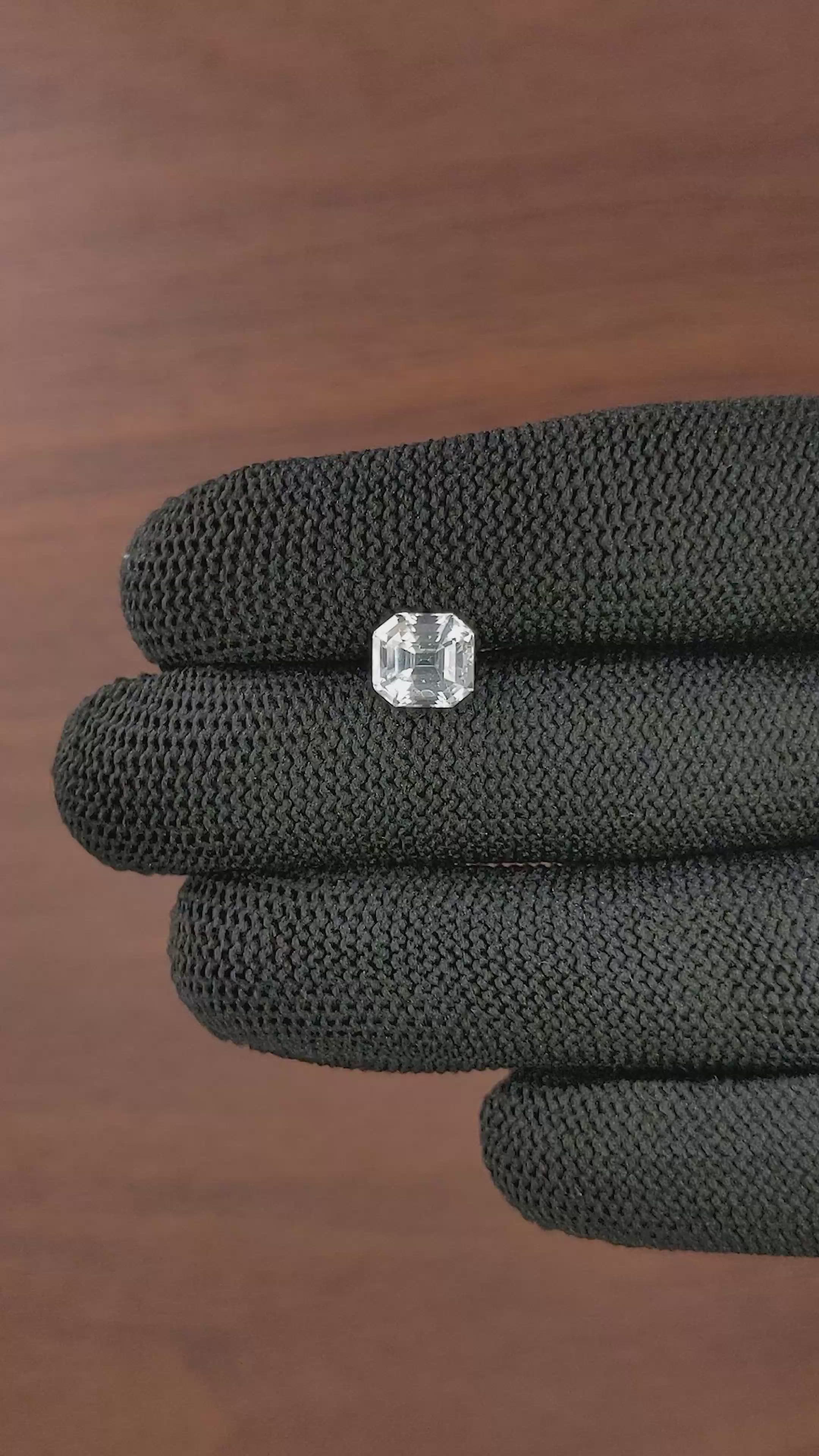 3.04 Ct. White Sapphire from Ceylon (Sri Lanka) Size Video