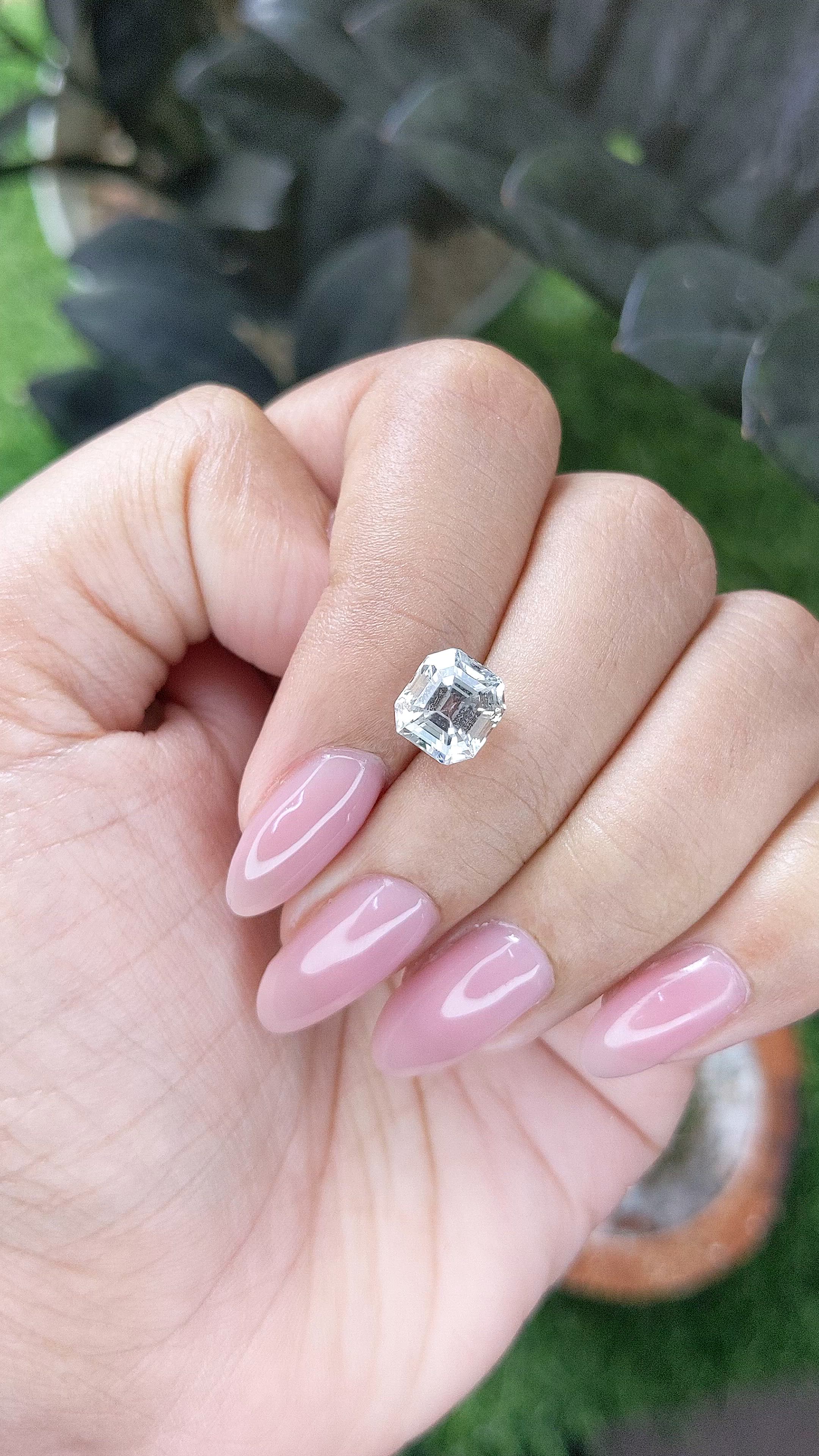 3.04 Ct. White Sapphire from Ceylon (Sri Lanka) Size Video
