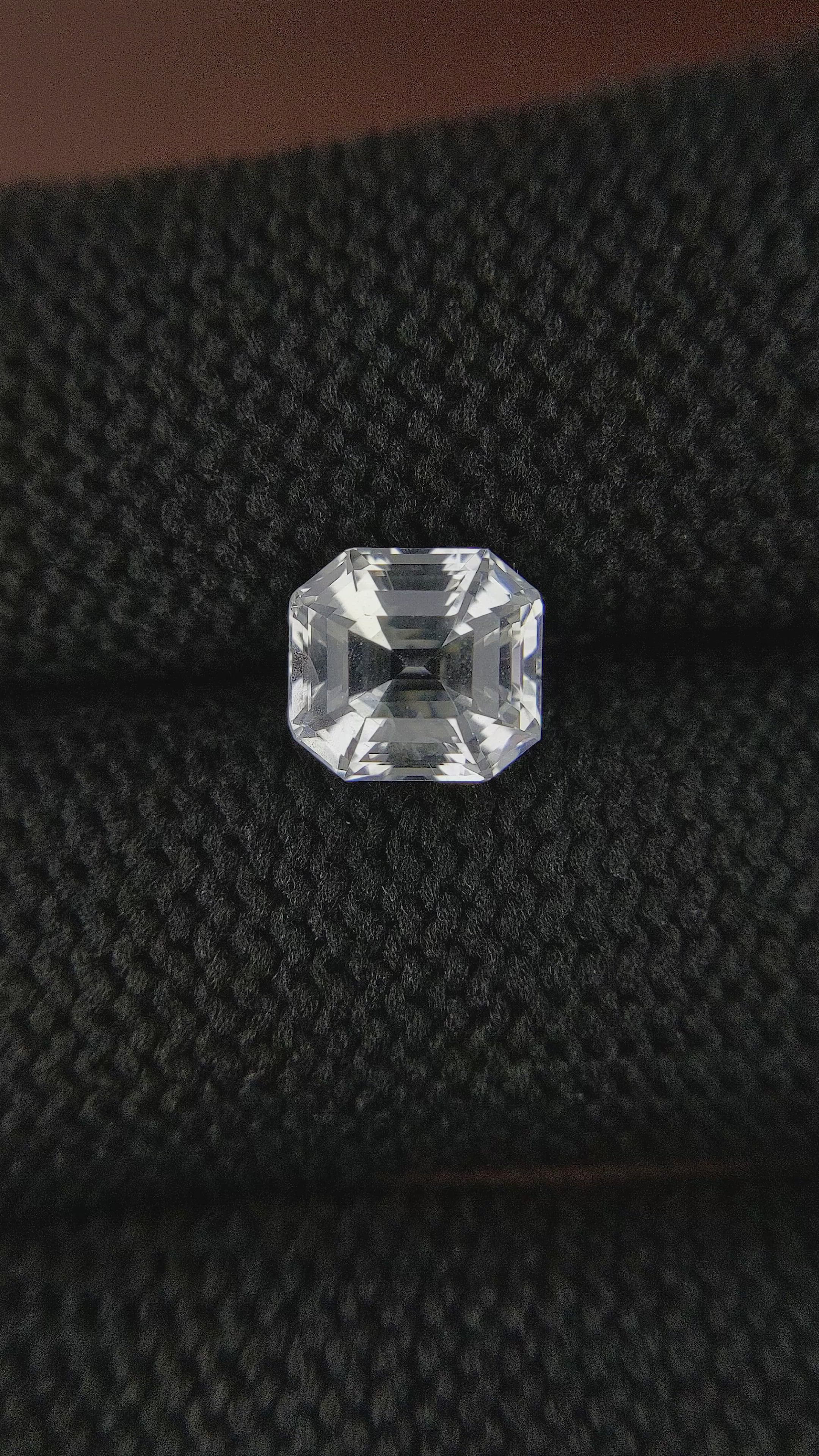 3.04 Ct. White Sapphire from Ceylon (Sri Lanka) Size Video